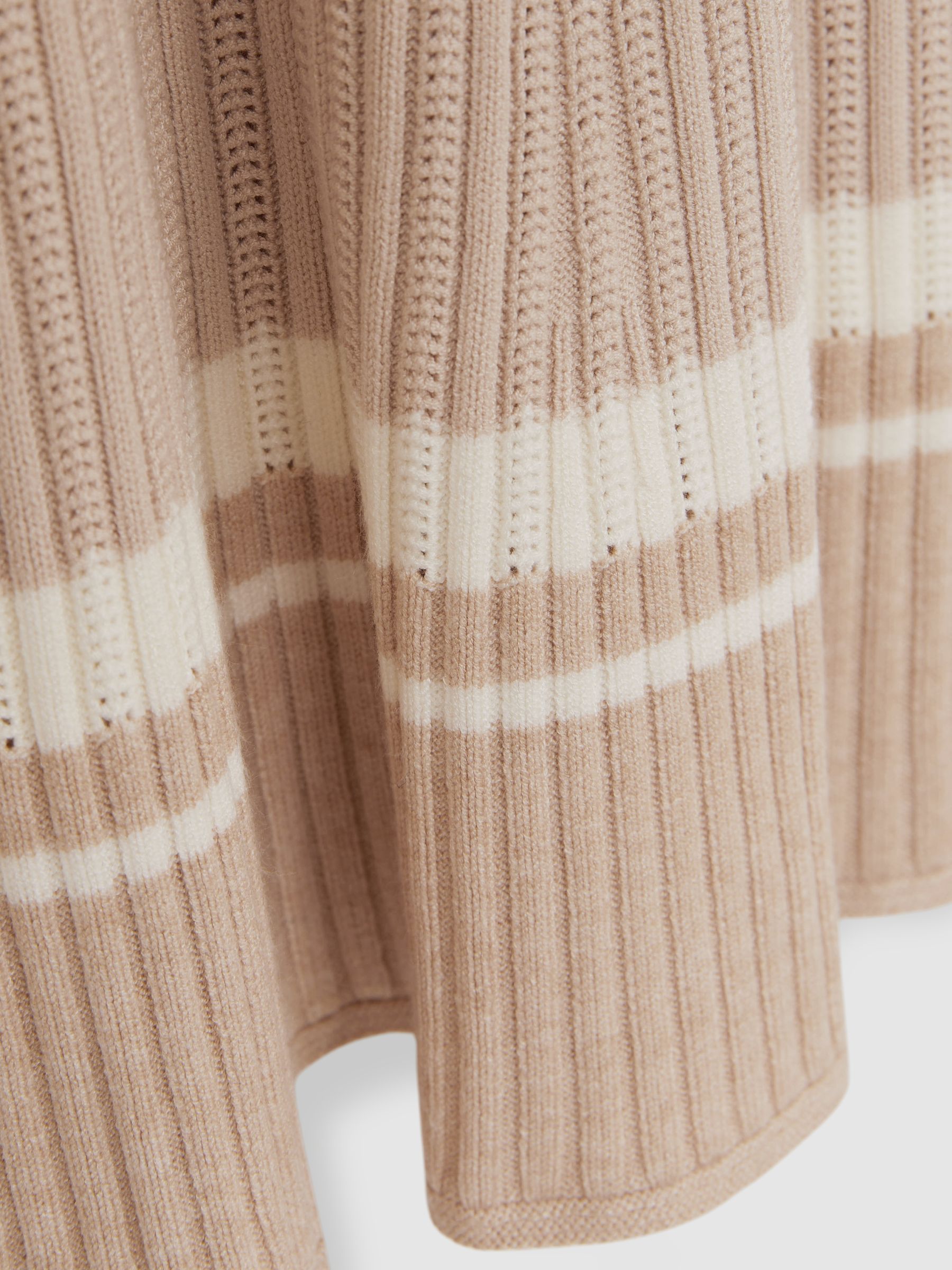 9-13 yrs Rib-Knit Pointelle Flared Dress in Pale Pink - Image 4 of 4