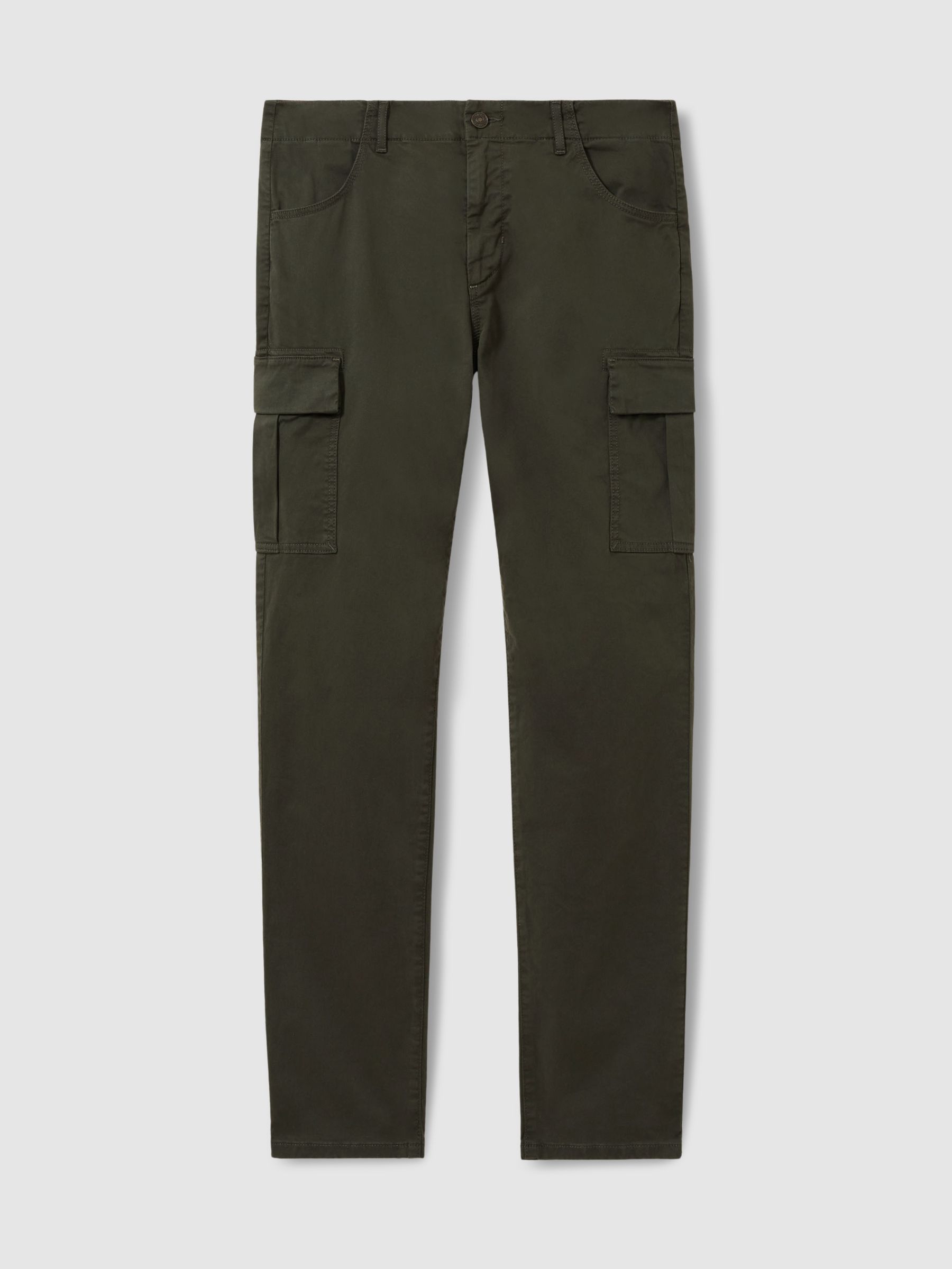 Paige Stretch-Cotton Slim Cargo Trousers in Khaki - Image 2 of 7