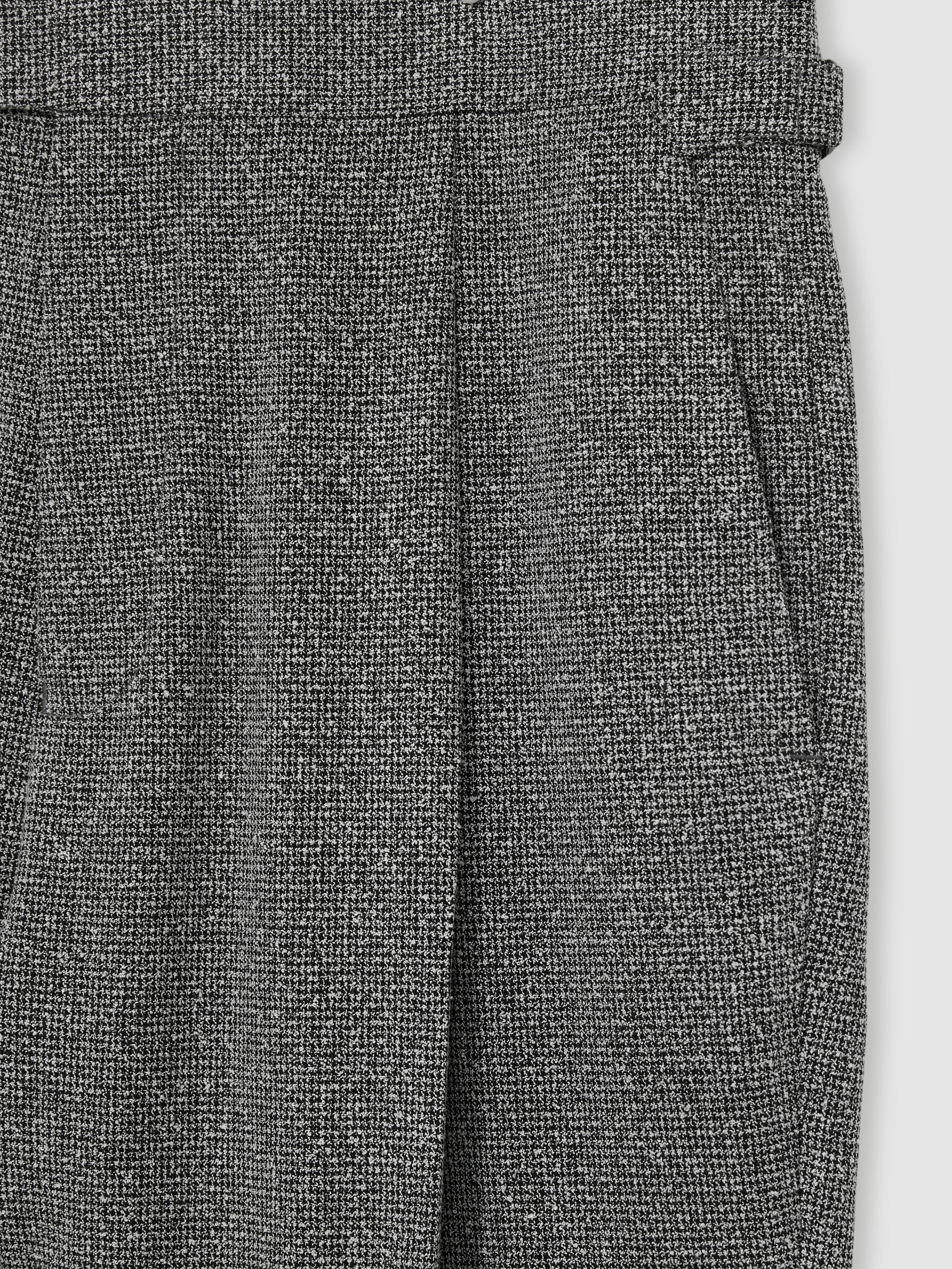 Puppytooth-Check Tailored Trousers in Soft Grey - image 2