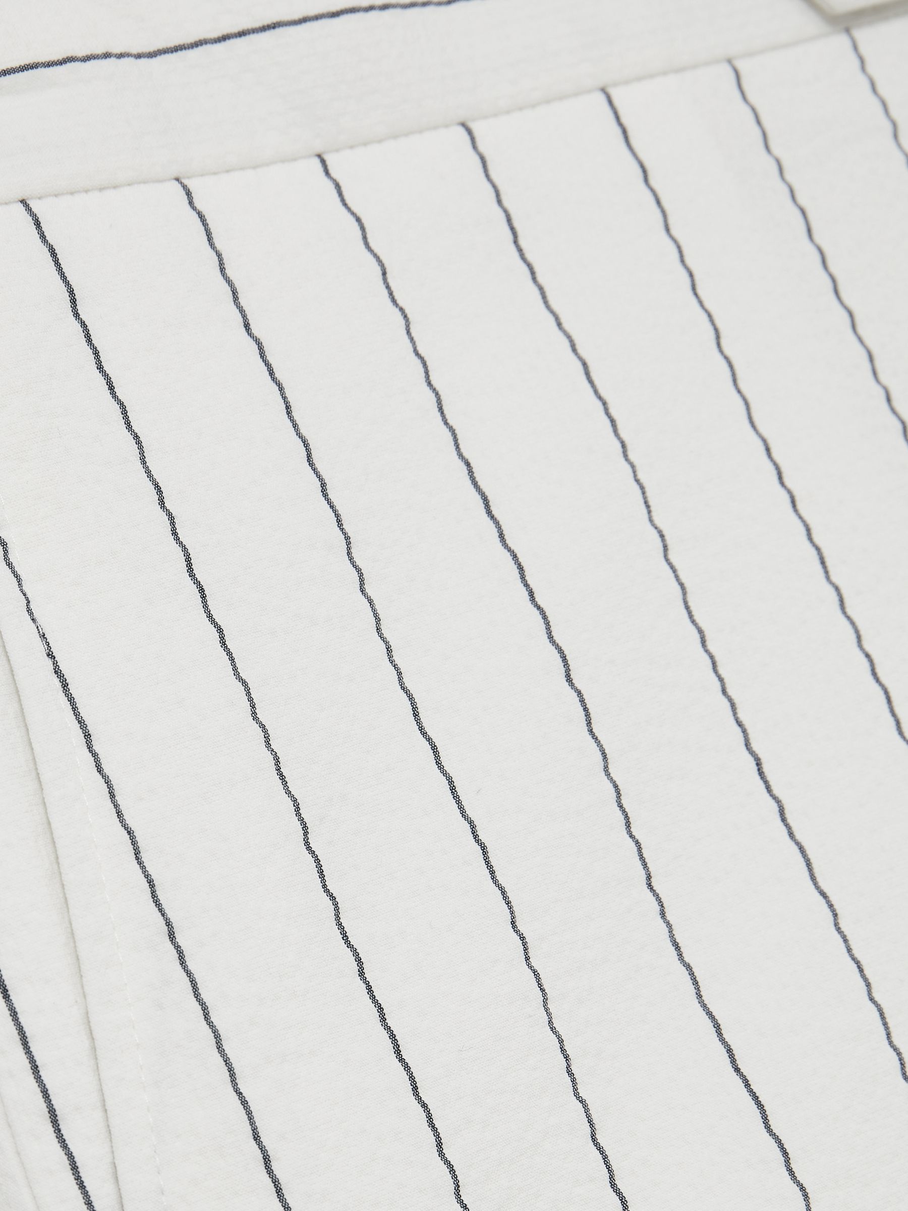 Cotton-Blend Pinstripe Shorts in White/Navy - Image 6 of 6