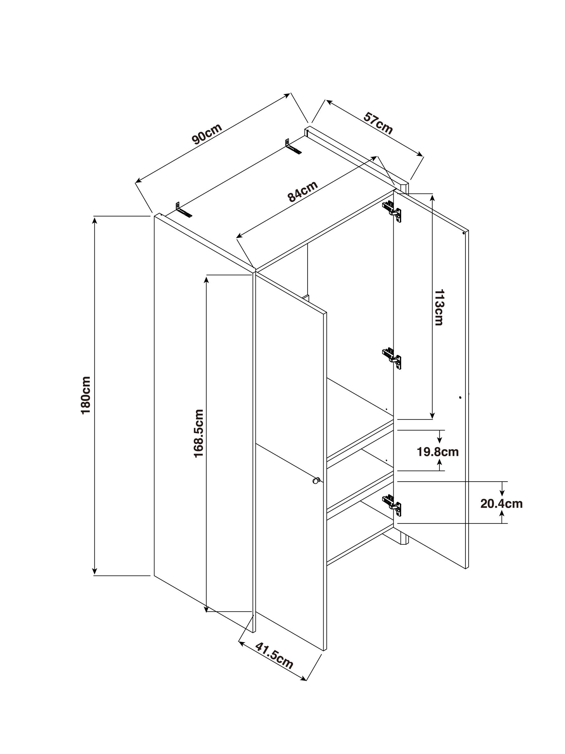 Macauley Wardrobe in Dark Brown - Image 4 of 4