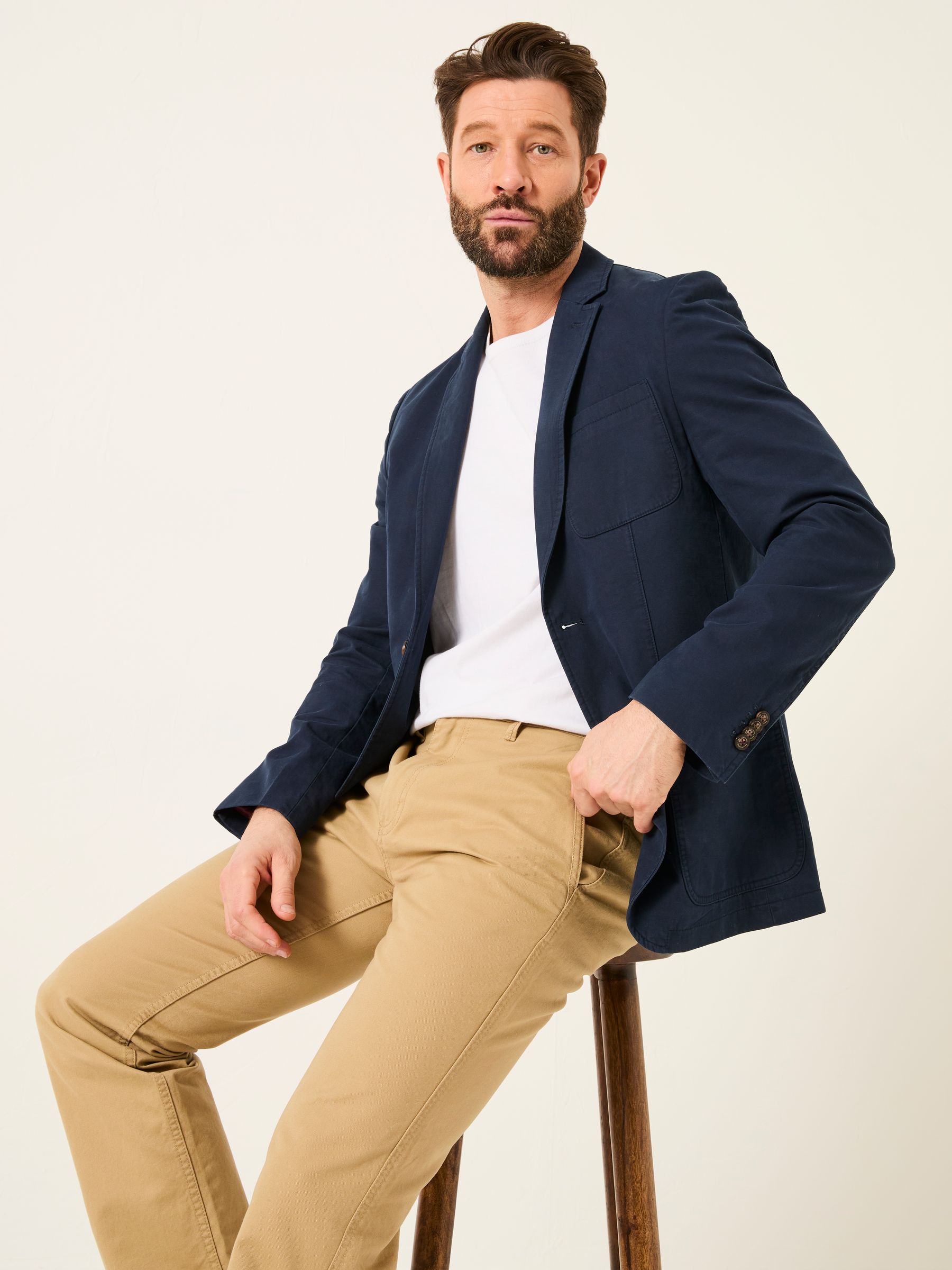 Chilworth Navy 100% Cotton Blazer - Image 4 of 10