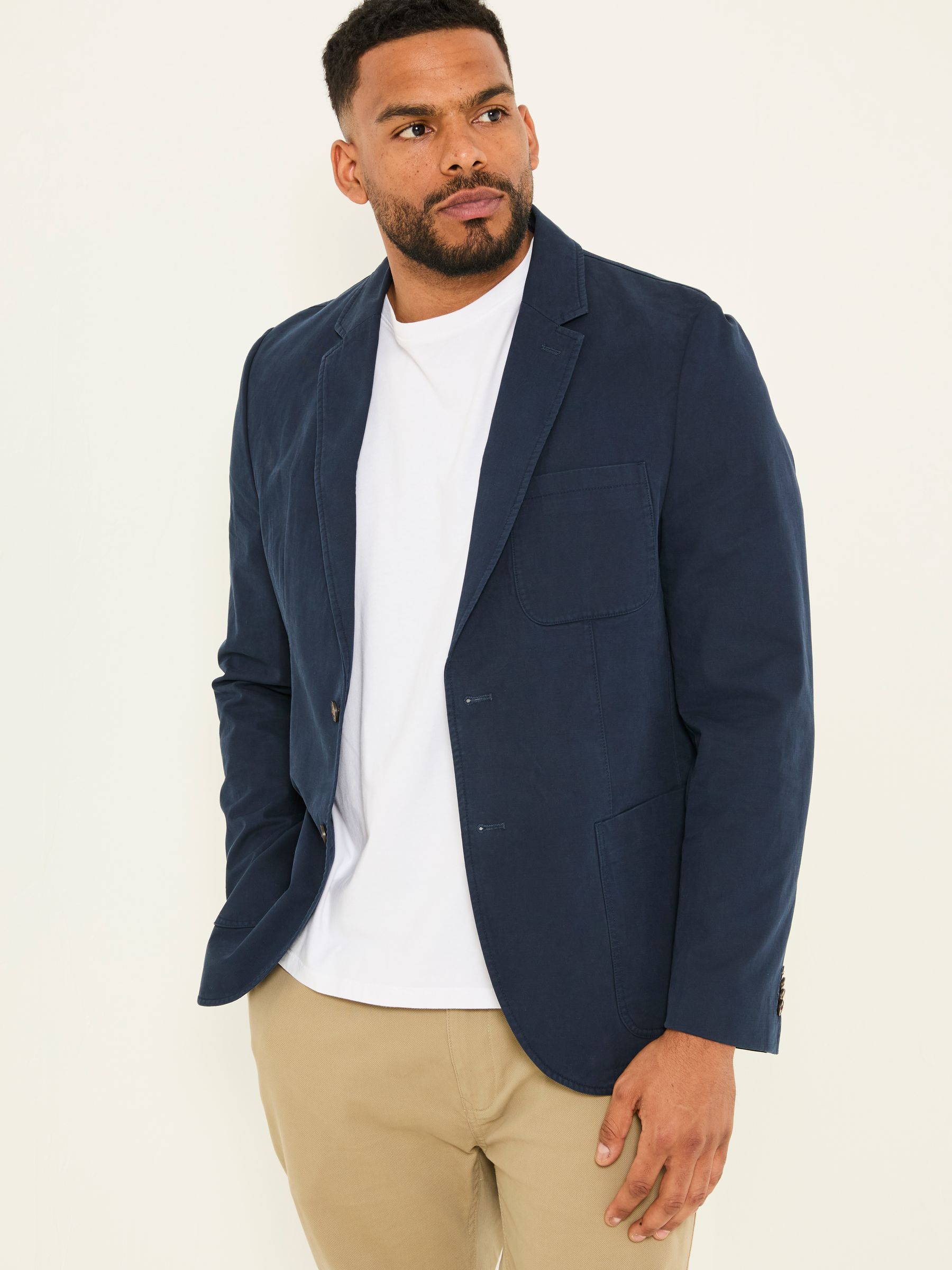 100% Cotton Blazer in Navy | FatFace USA
