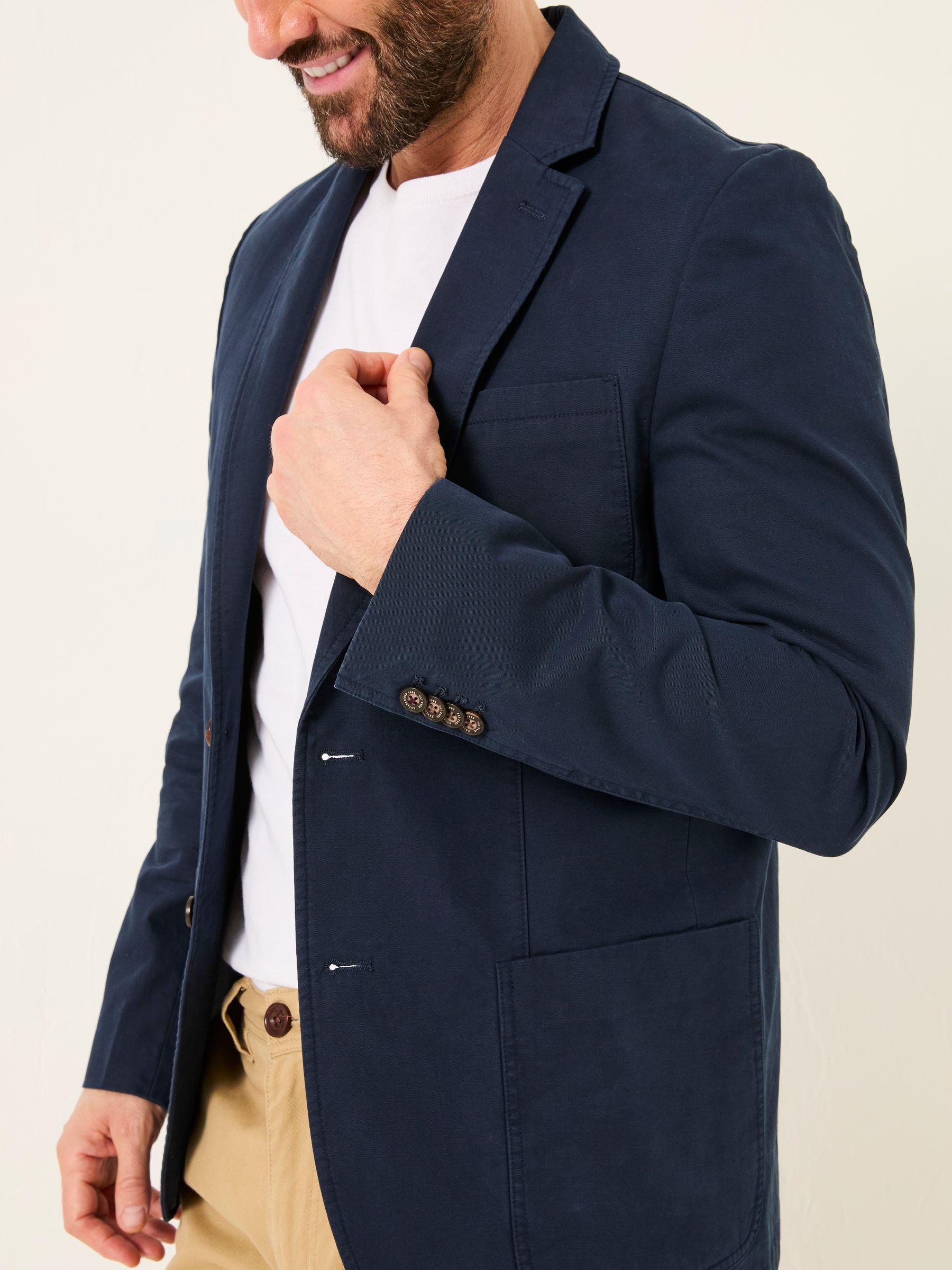 Chilworth Navy 100% Cotton Blazer - Image 7 of 10