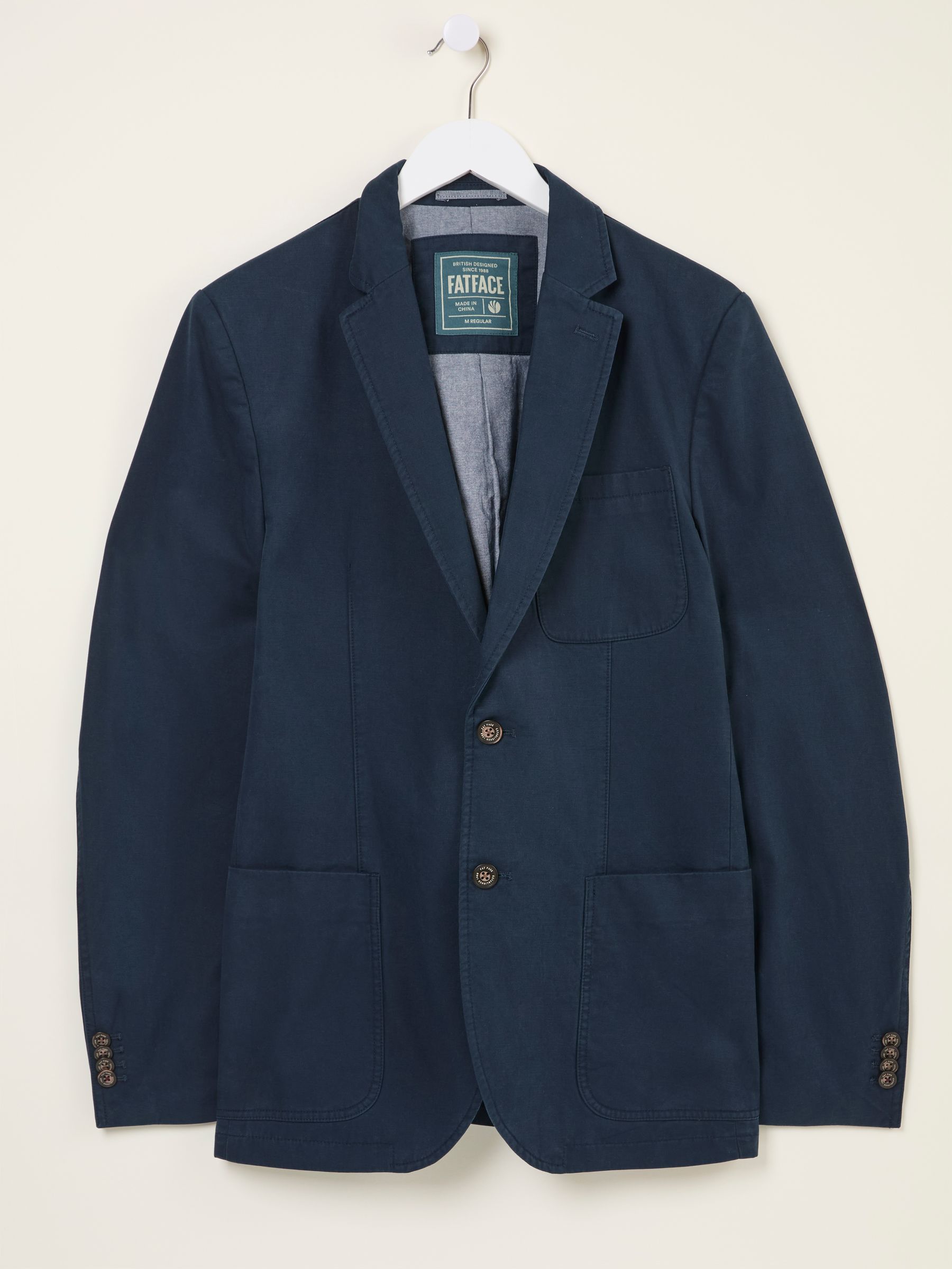 Chilworth Navy 100% Cotton Blazer - Image 8 of 10