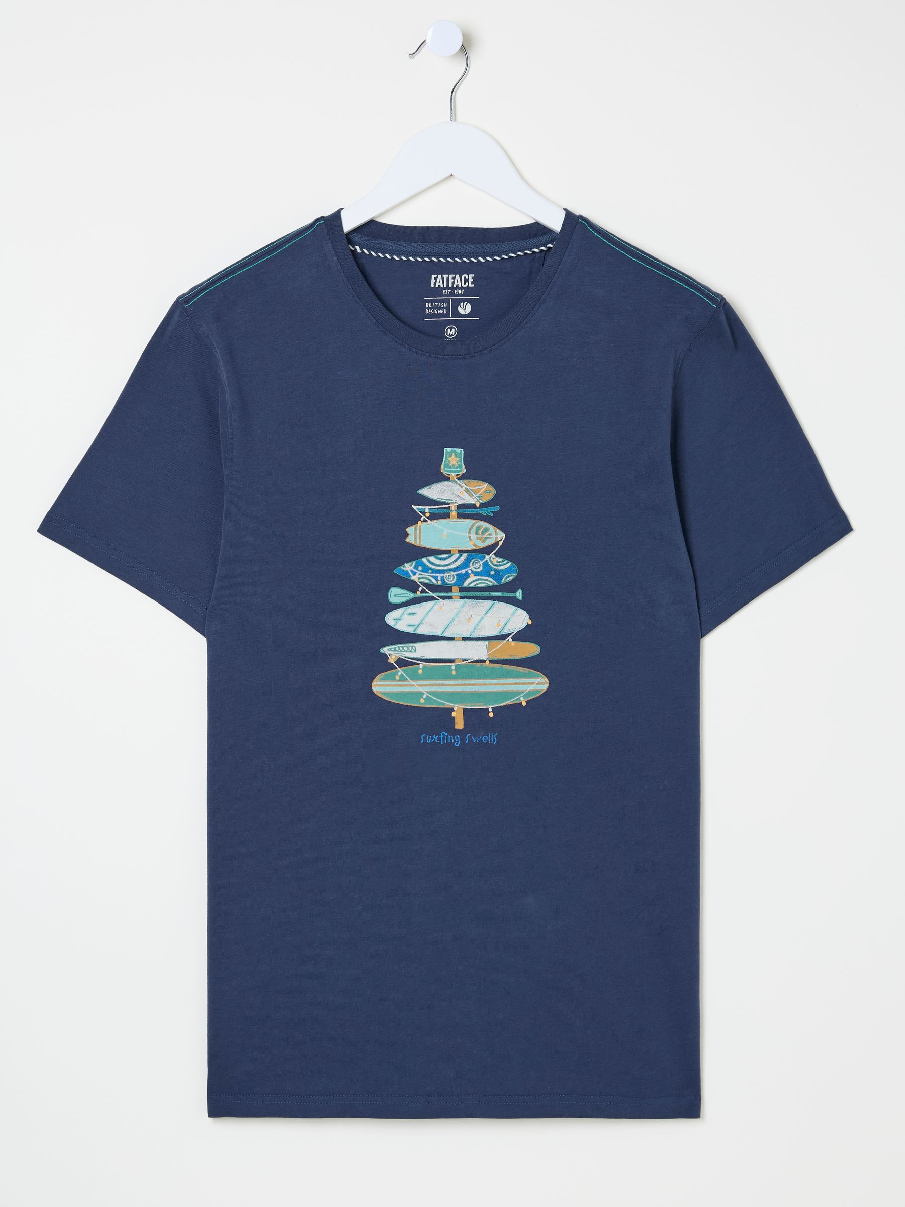 Navy Christmas Tree Stack T-Shirt - Image 5 of 5