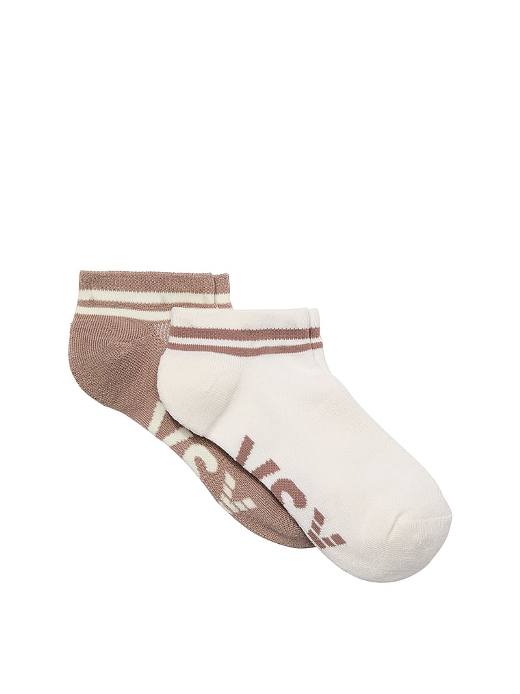 White and Candlelight Rose Nude 2 Pack Ankle Socks - Image 1 of 1