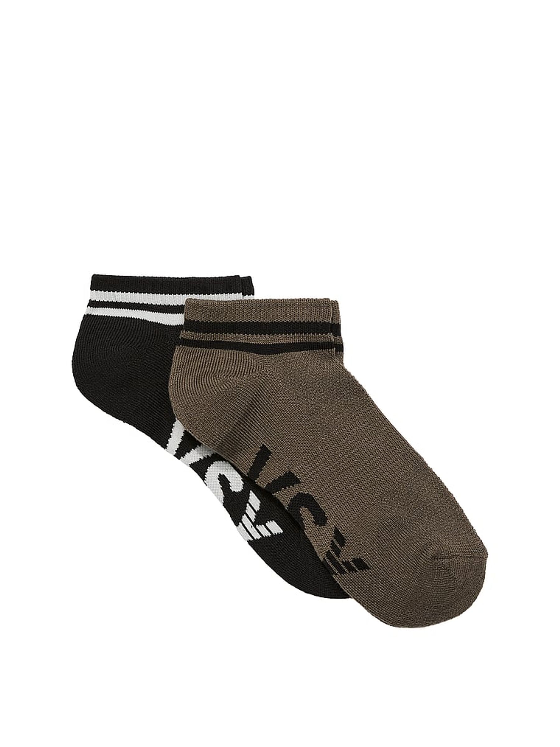 Black and Olive Green 2 Pack Ankle Socks - Image 1 of 1