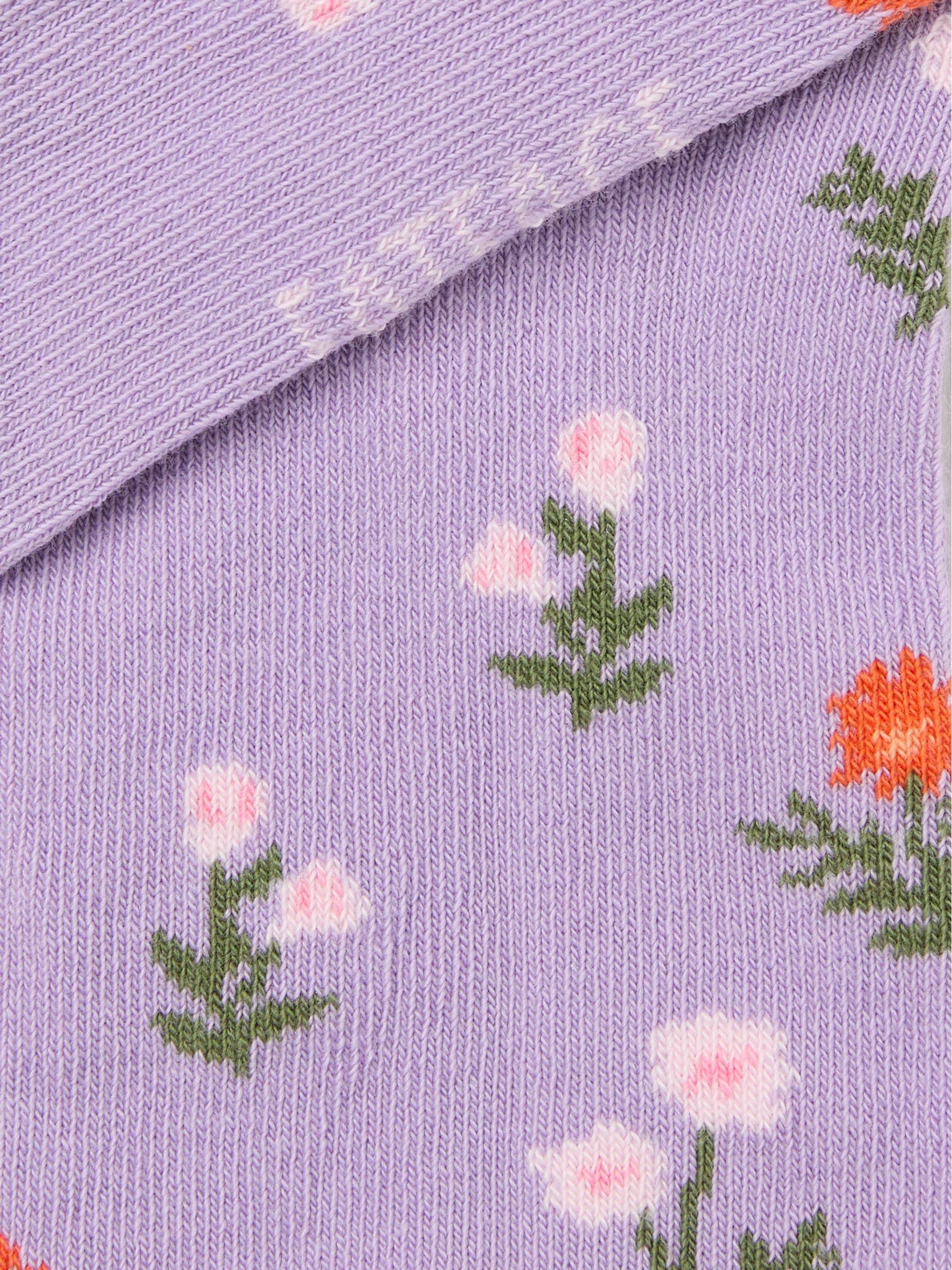 Lilac Purple Floral Trainer Socks - Image 2 of 2
