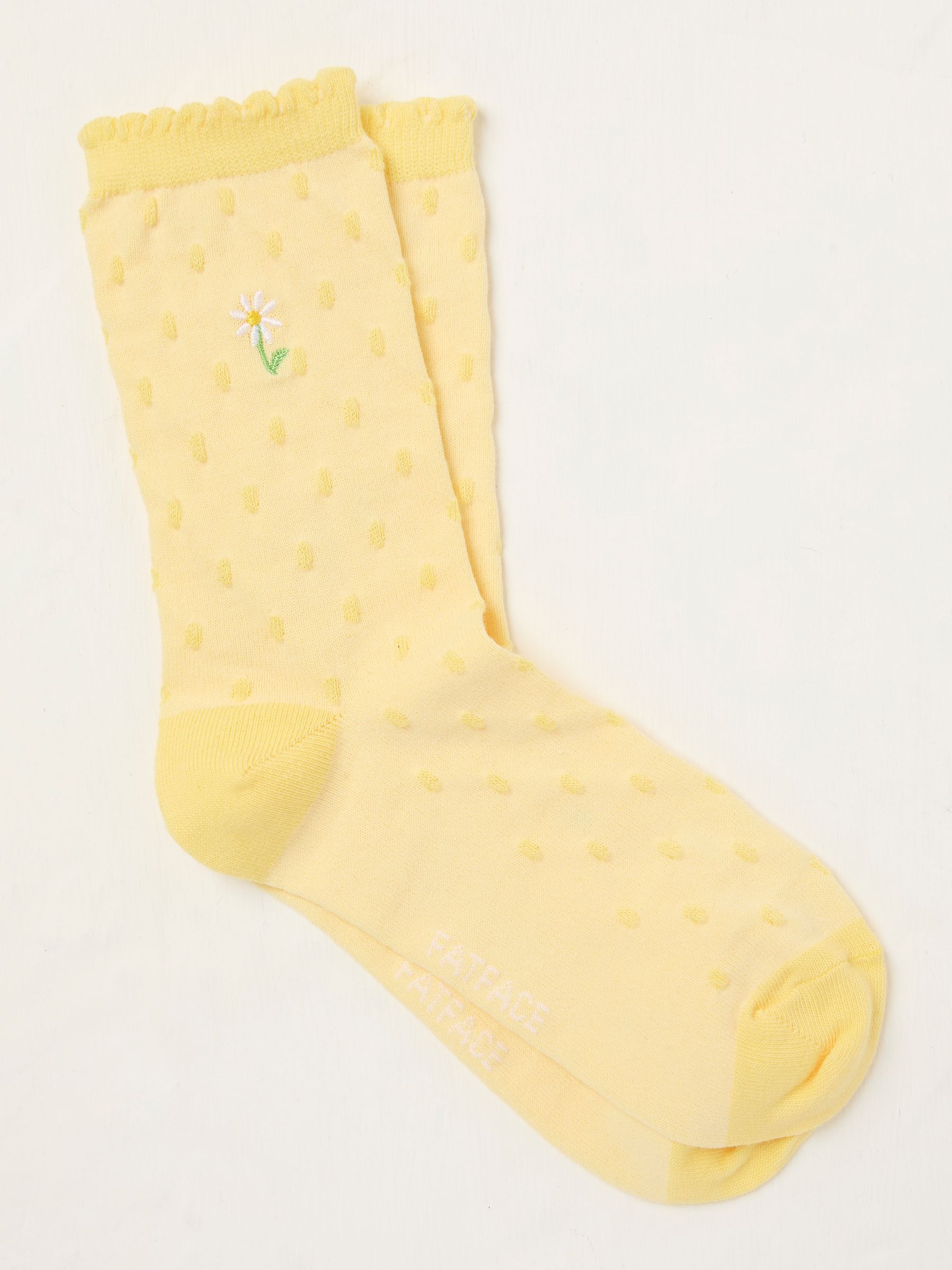 Yellow Embroidered Socks - Image 1 of 2