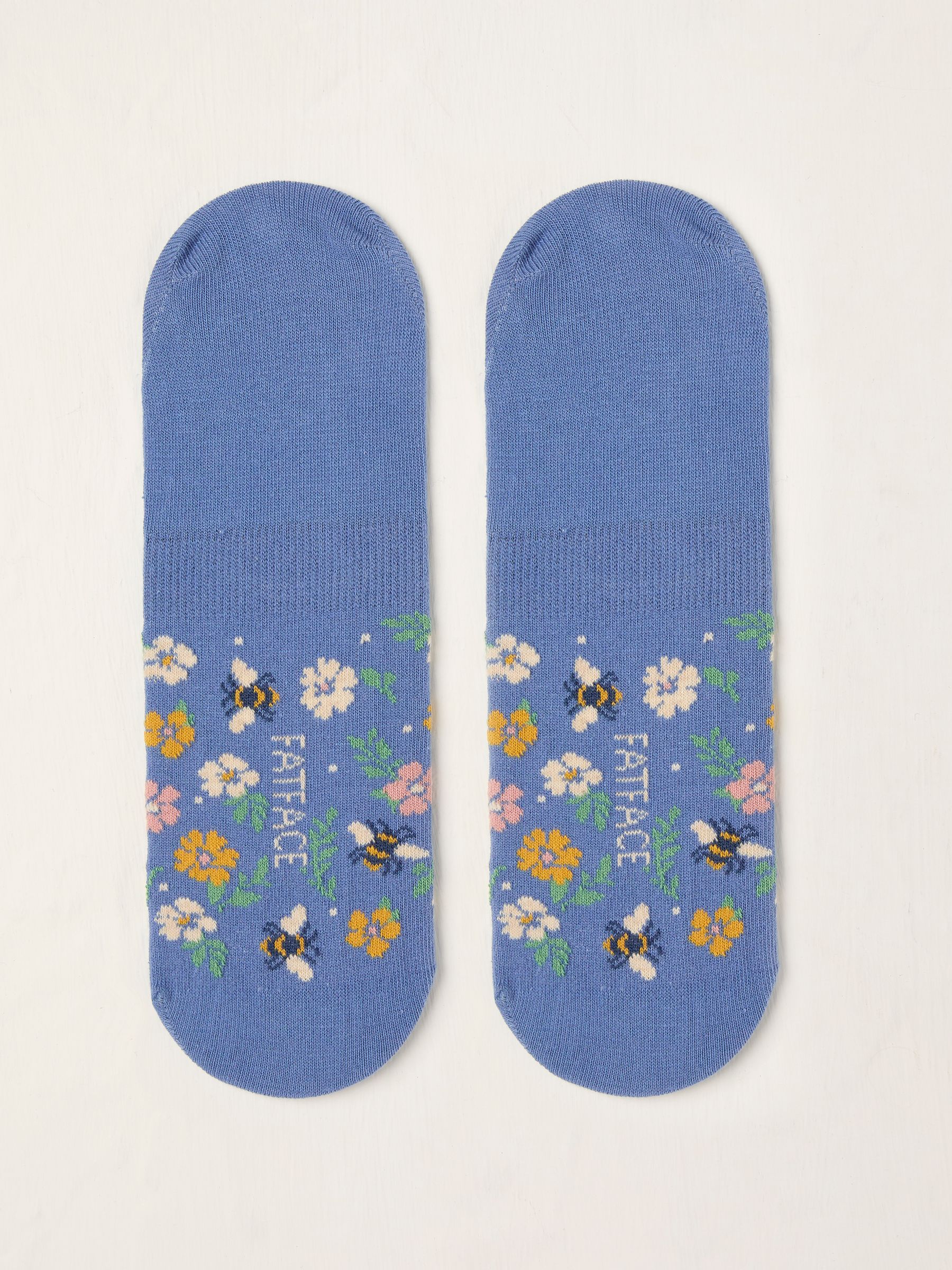 Blue Floral Bee Footsie Socks - Image 2 of 2