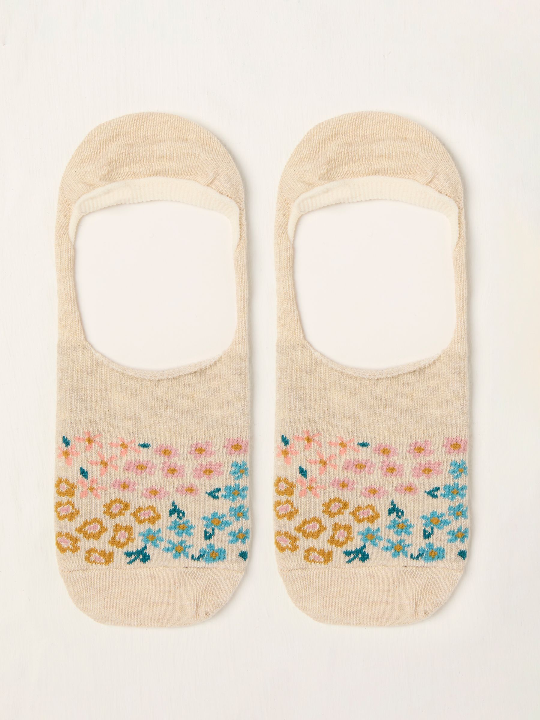 Oatmeal Floral Footsie Socks - Image 1 of 2