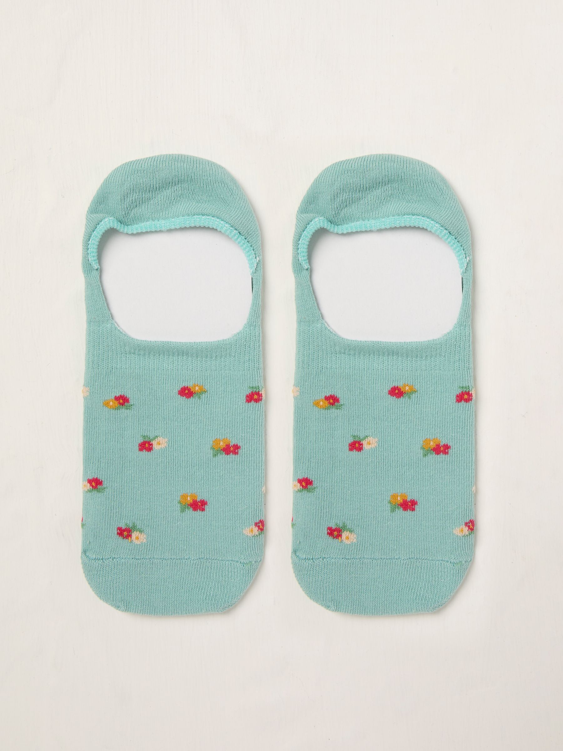 Green Floral Footsie Socks - Image 1 of 2