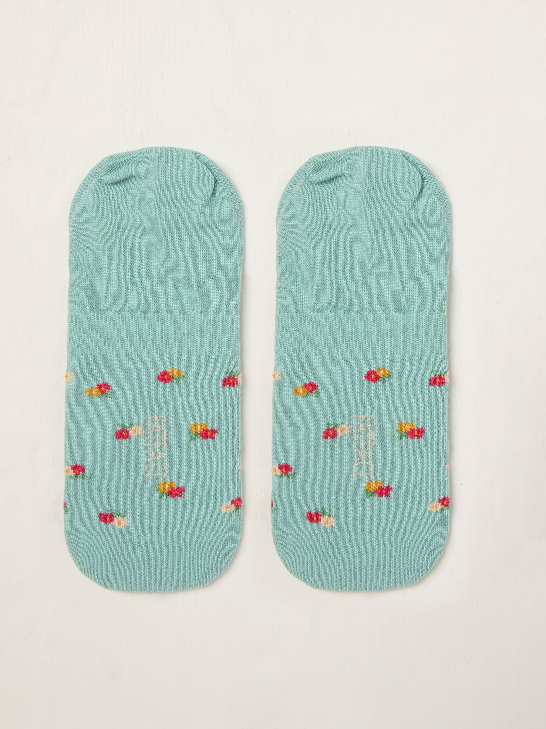 Green Floral Footsie Socks - Image 2 of 2