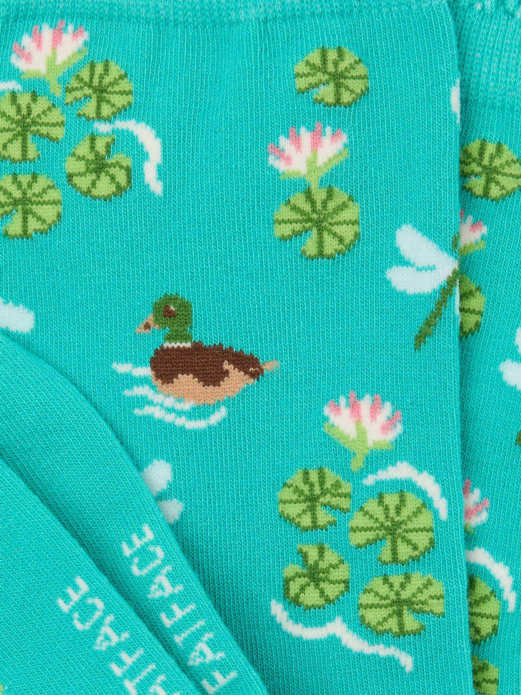 Teal Blue Lilypad Socks - Image 2 of 2