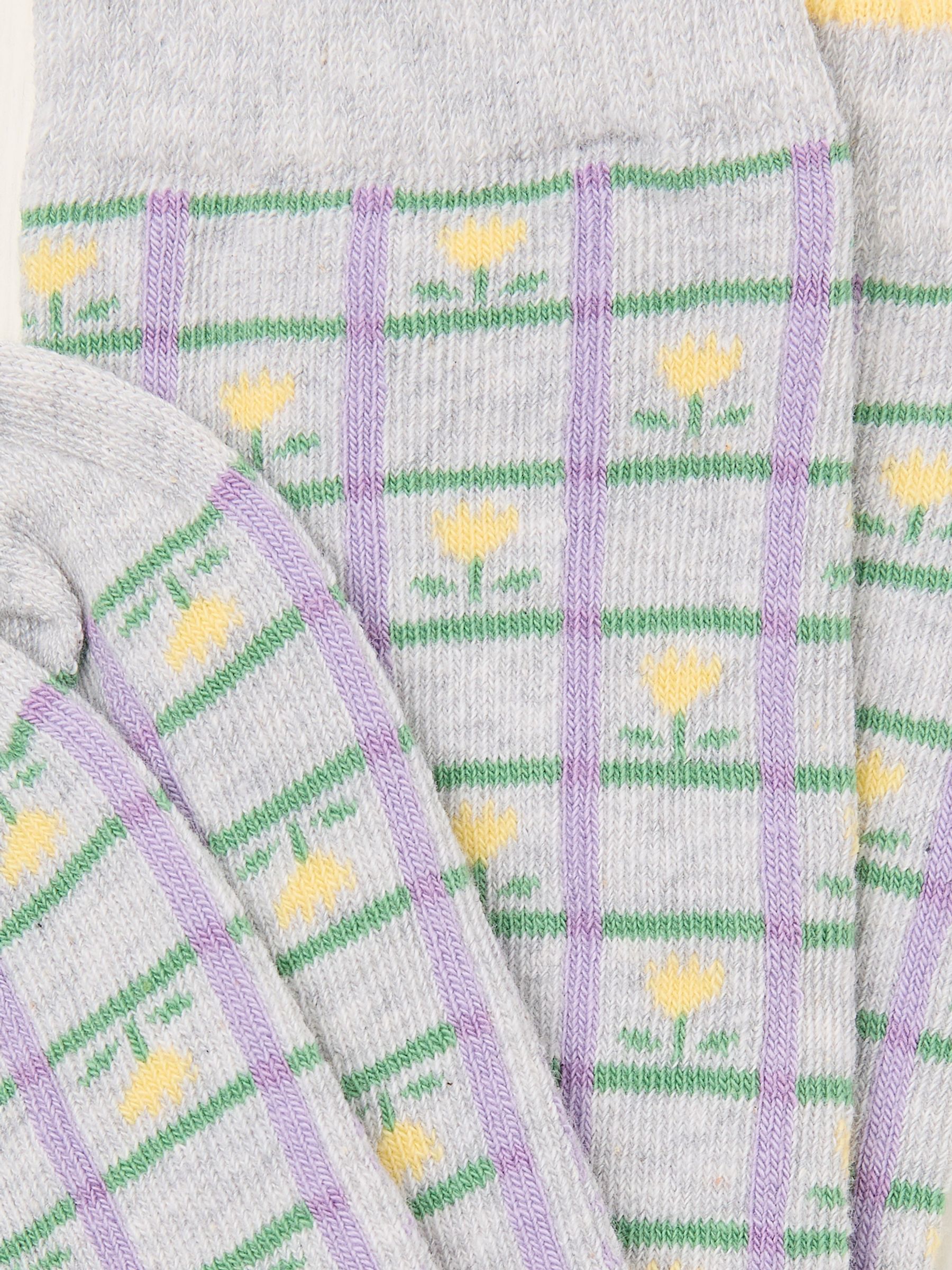 Grey Check Tulip Socks - Image 2 of 2