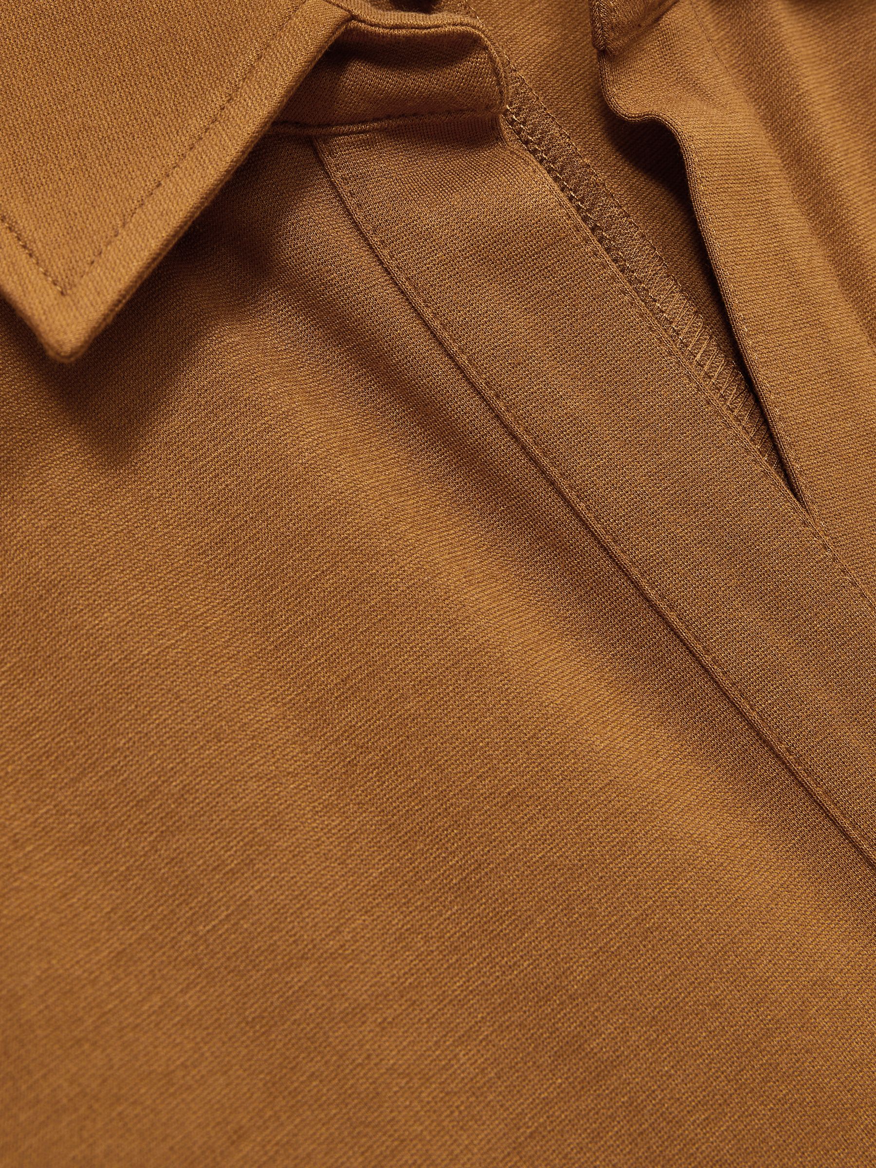 Jersey Open-Collar Bodycon Dress in Mustard - Image 5 of 5