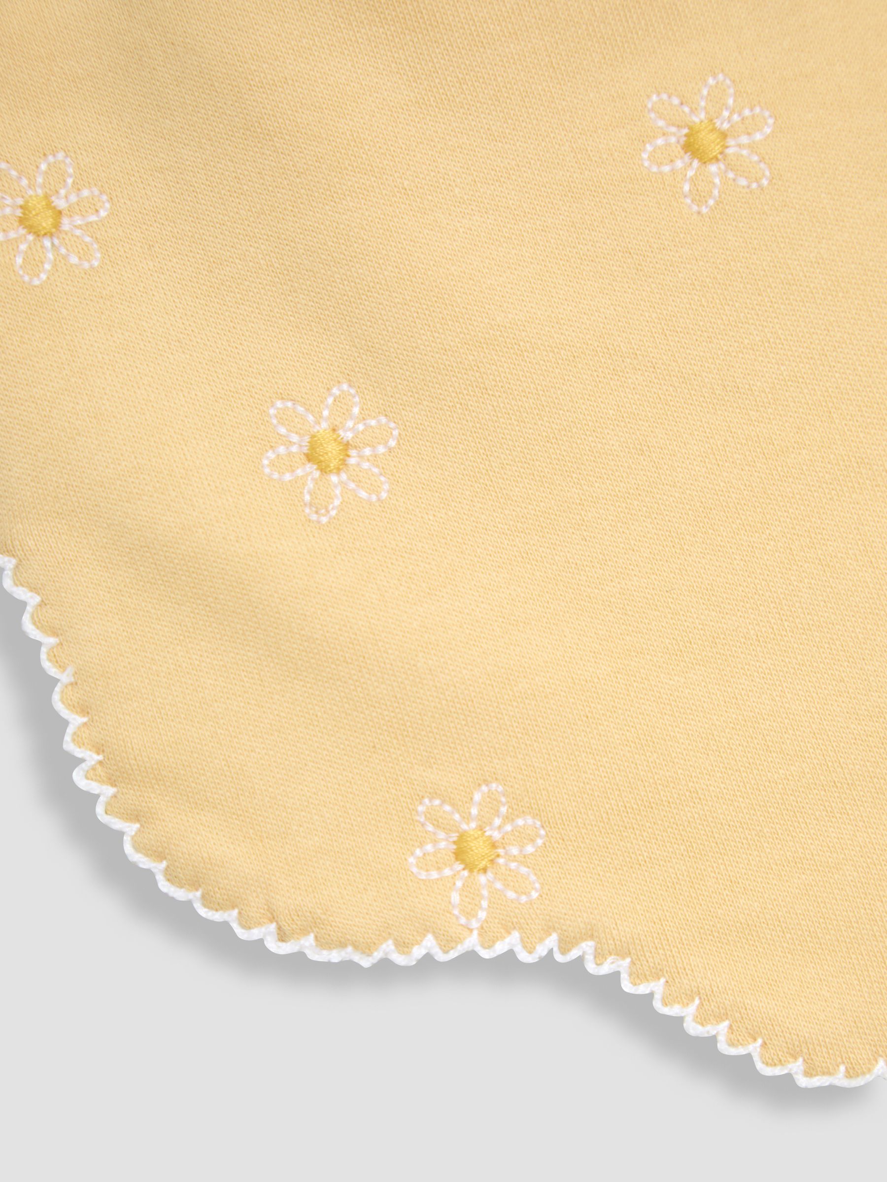Yellow 100% Cotton Scalloped Bib - Image 3 of 3