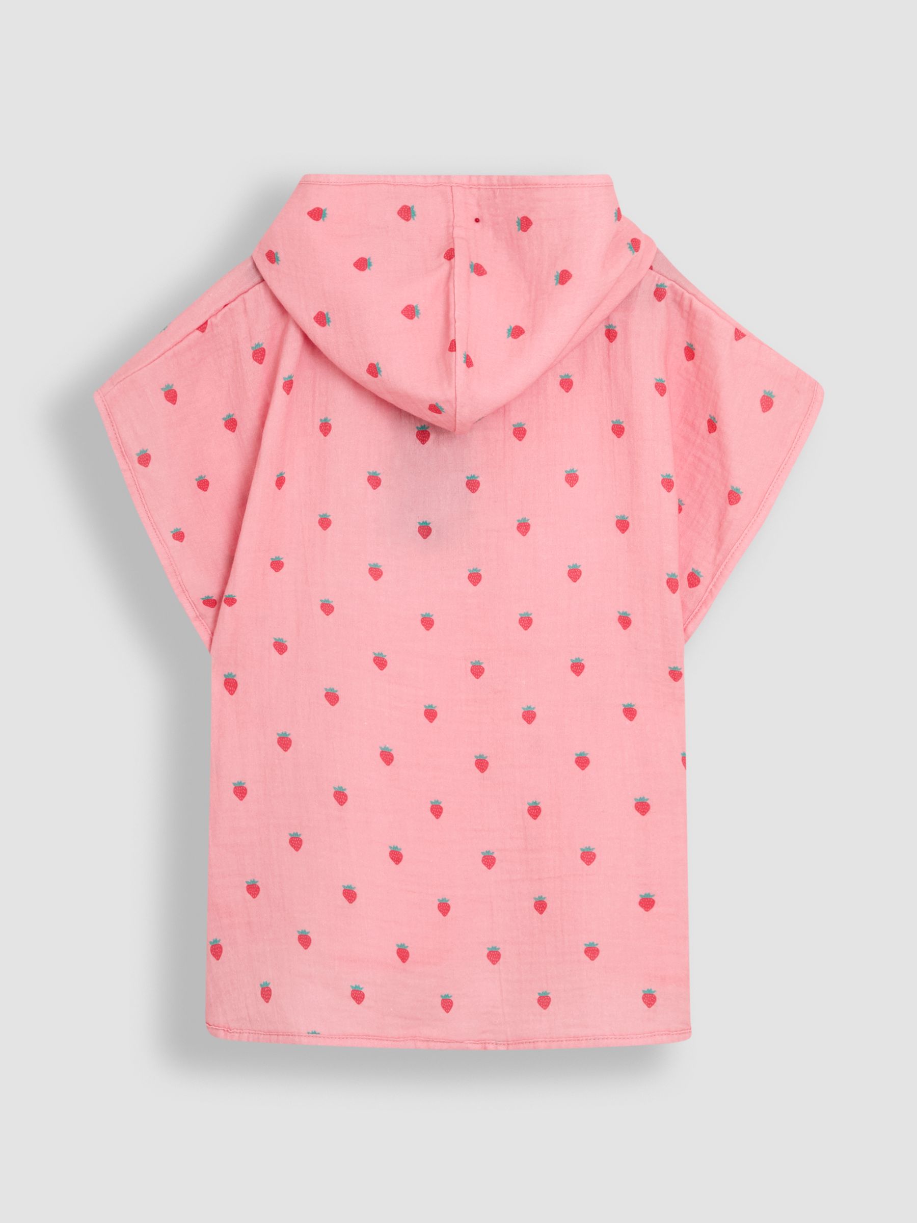 Pink 100% Cotton Strawberry Muslin Poncho - Image 2 of 3