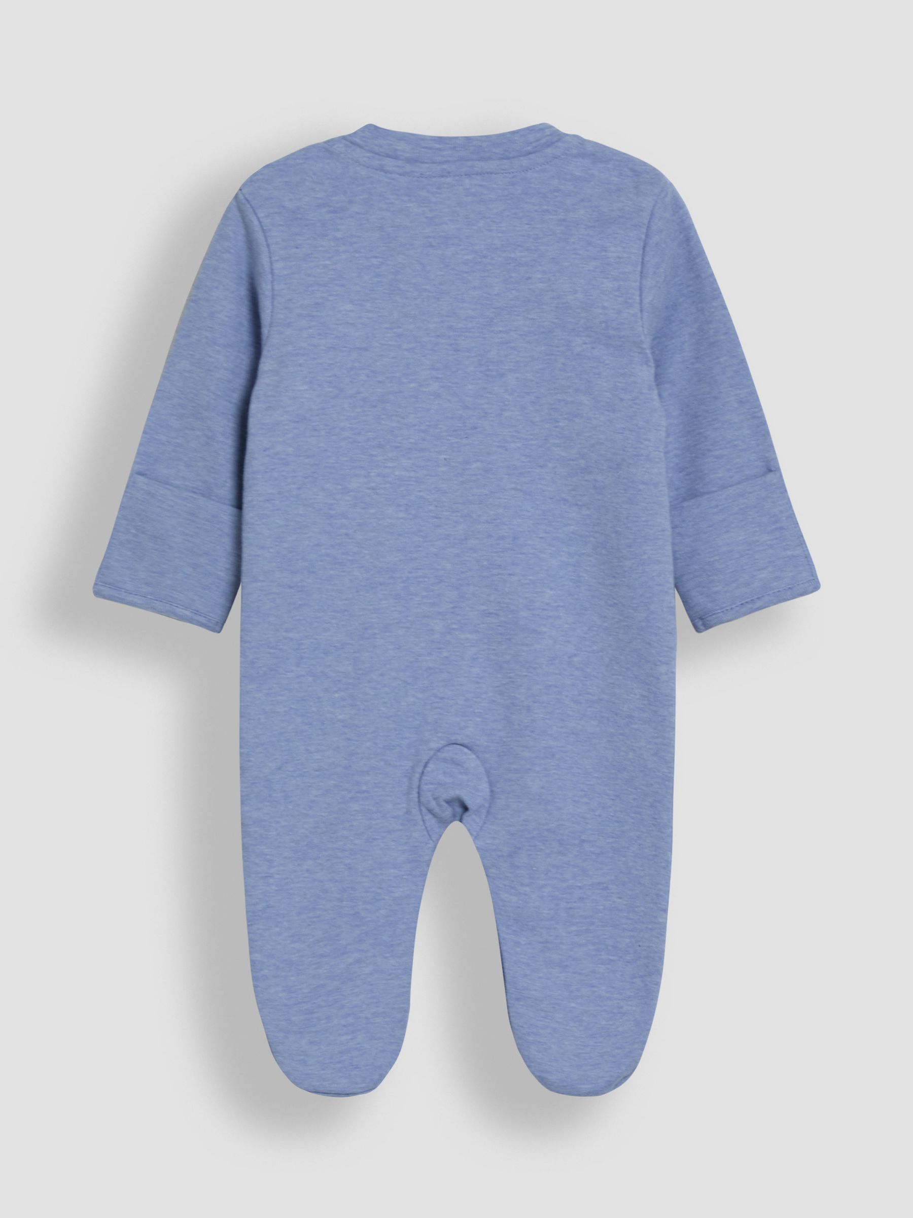 Blue Cotton Footed Appliqué Popper Sleepsuit - Image 5 of 6