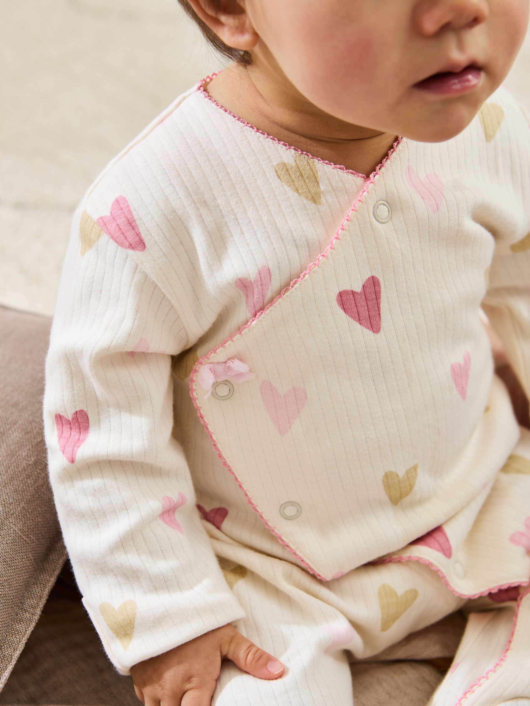 Stone Footed Cross-Over 100% Cotton Sleepsuit - Image 2 of 5