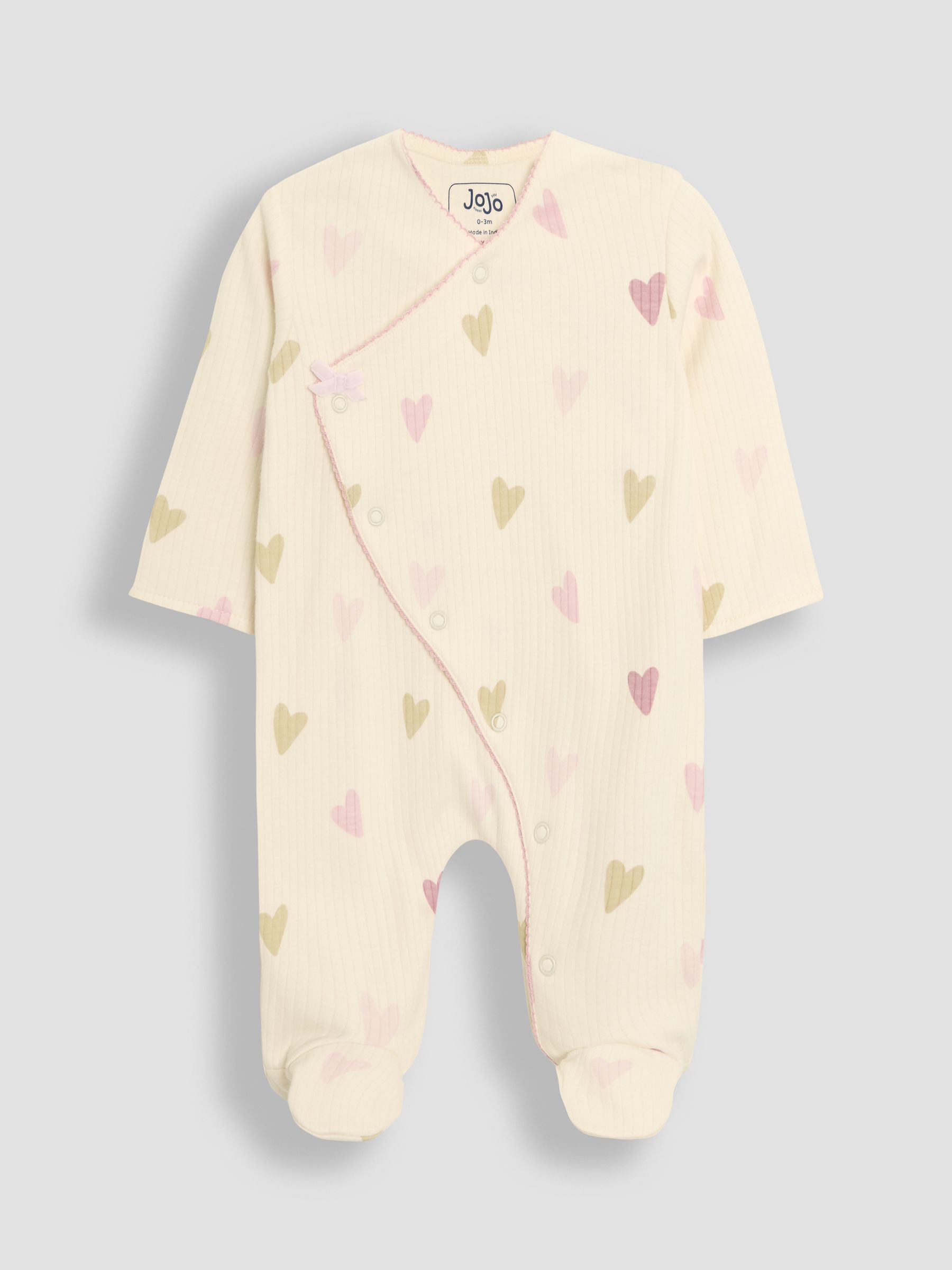 Stone Footed Cross-Over 100% Cotton Sleepsuit - Image 3 of 5