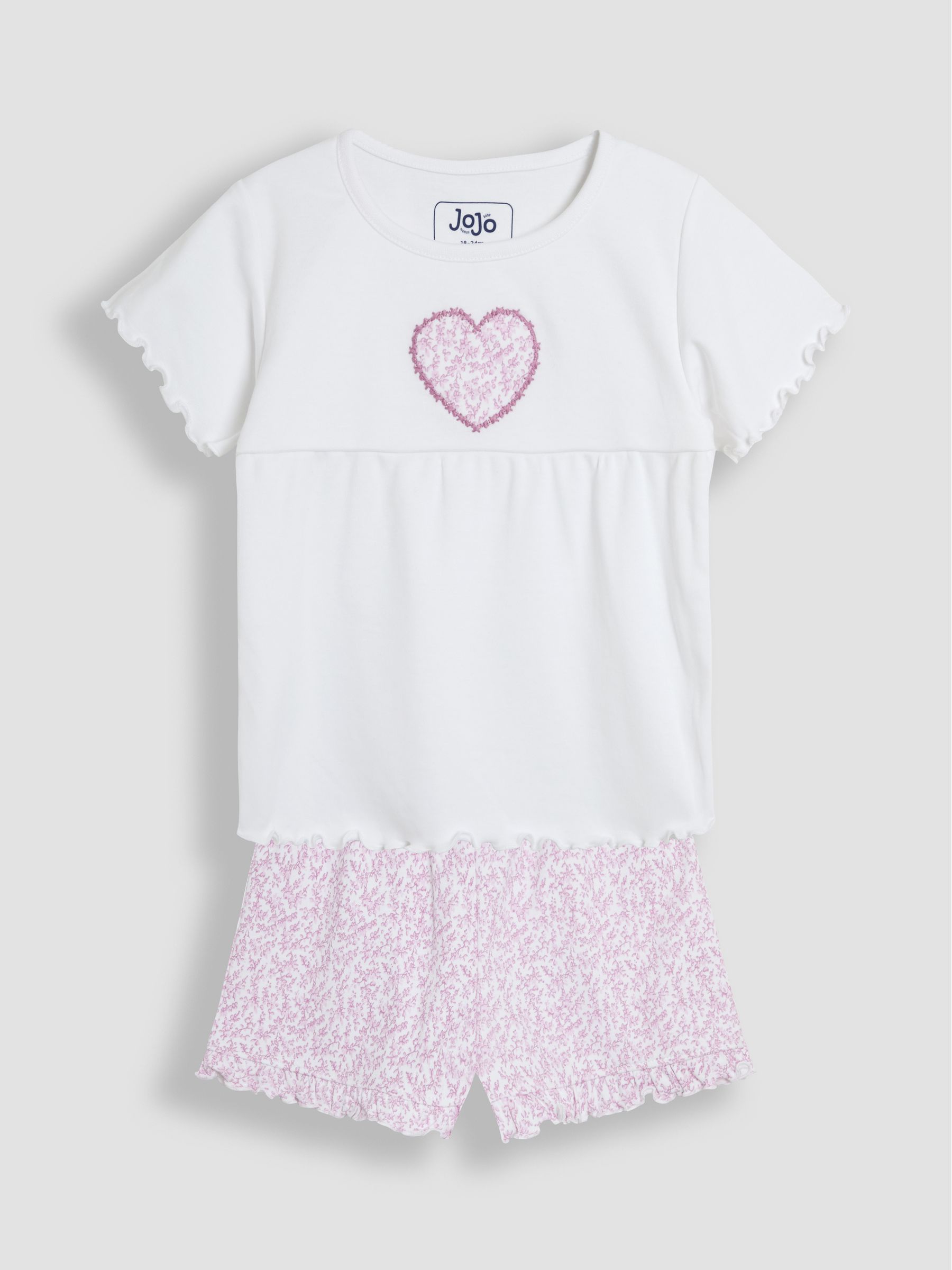 White Heart Embroidered Jersey Pyjamas - Image 1 of 10