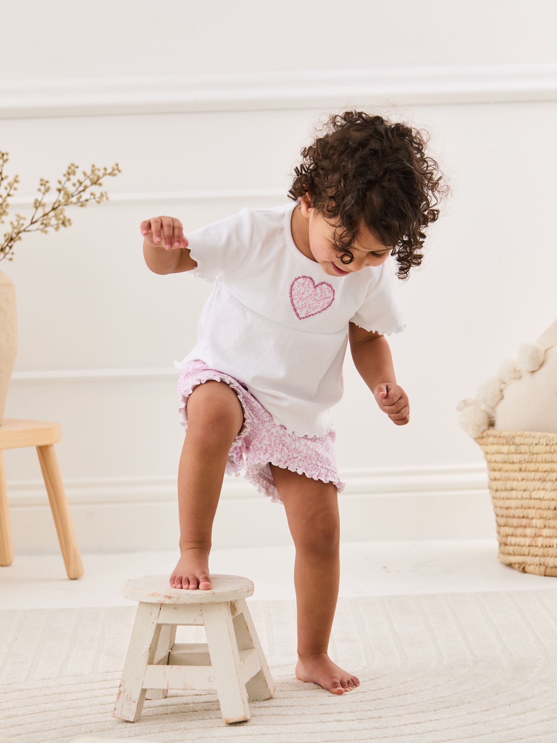 White Heart Embroidered Jersey Pyjamas - Image 8 of 10