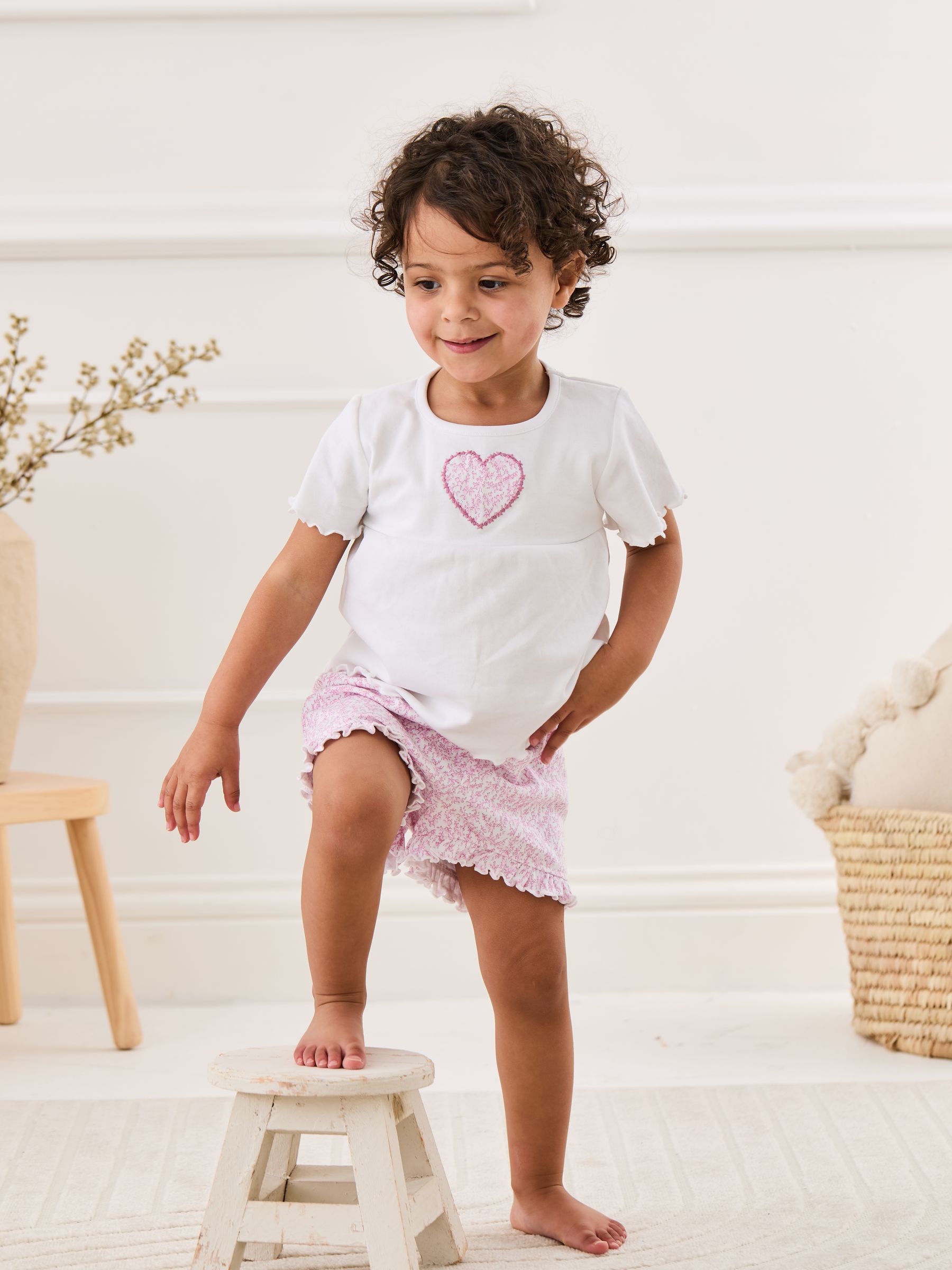 White Heart Embroidered Jersey Pyjamas - Image 9 of 10