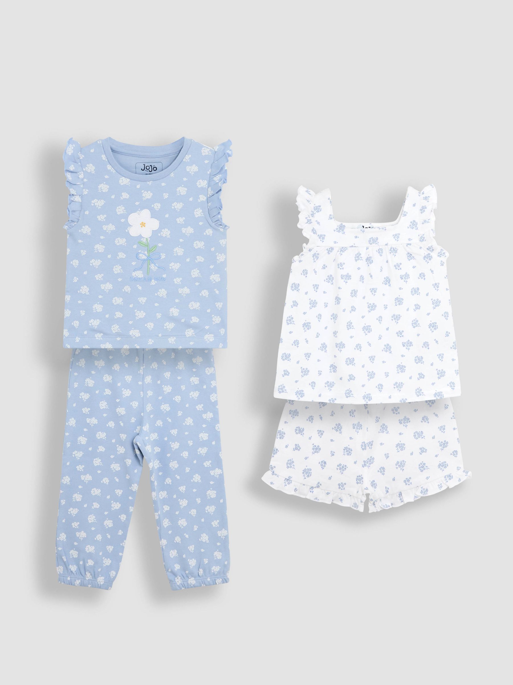 Pale Blue 2-Pack Print Jersey Pyjamas - Image 1 of 12