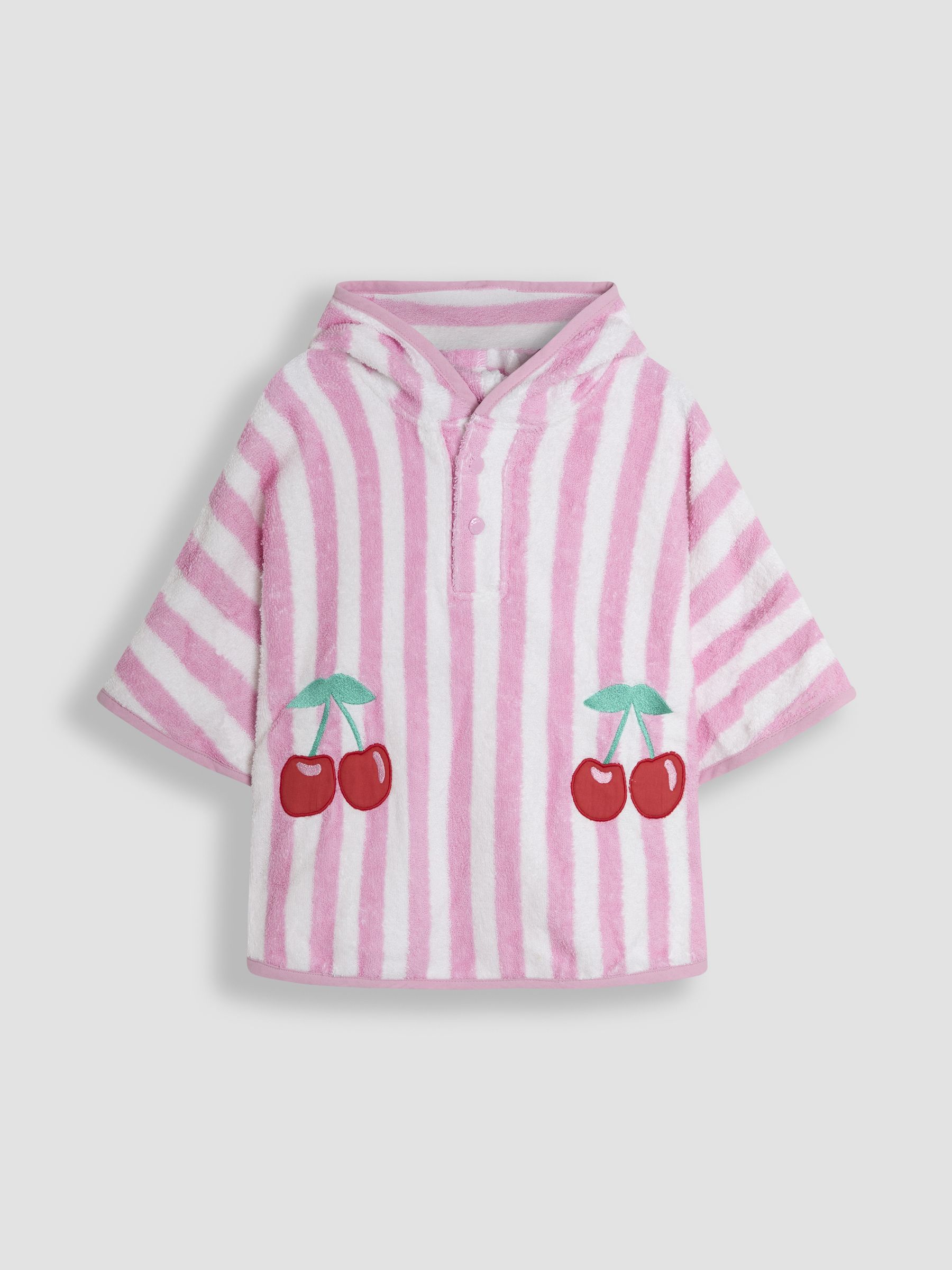 Pale Pink Appliqué Towelling Poncho - Image 1 of 4