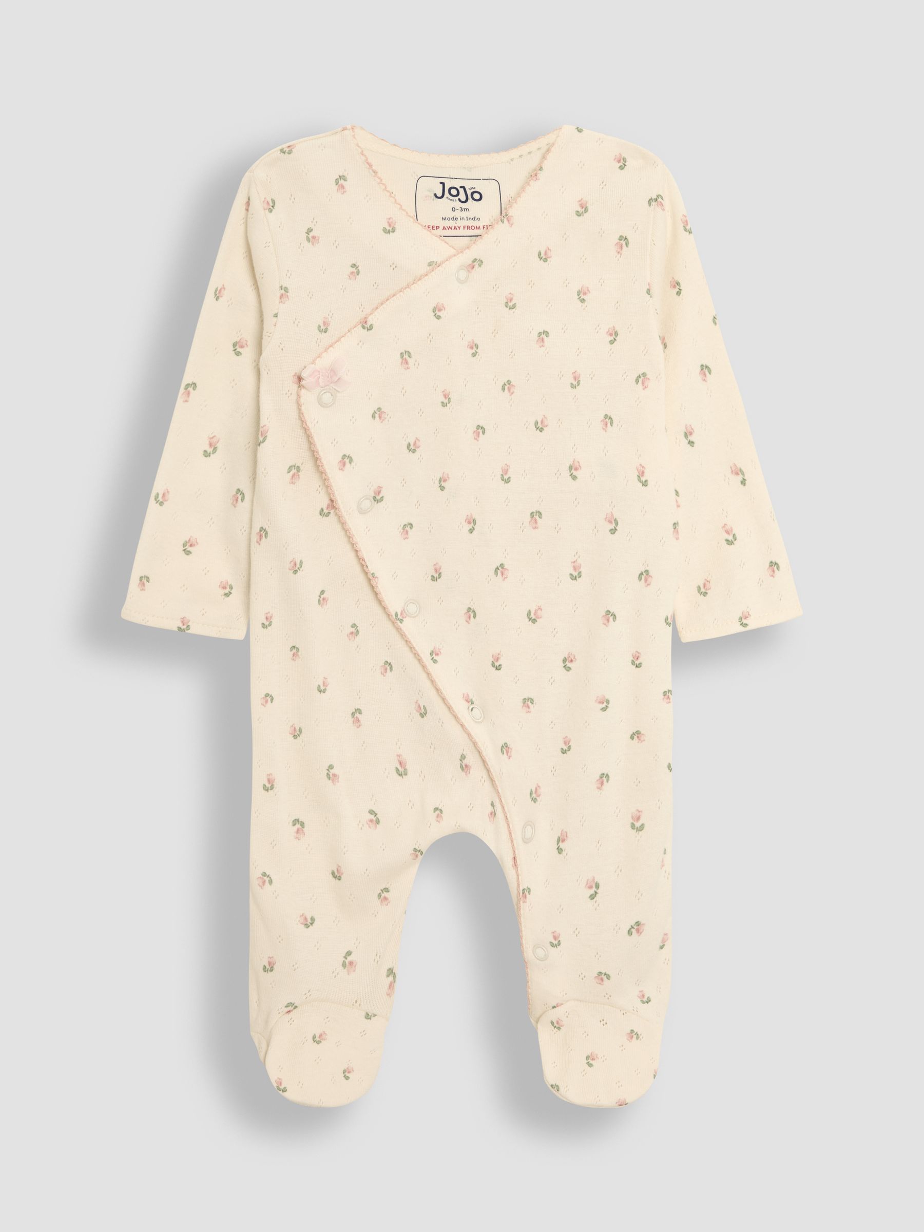 Natural Cotton Footed Sleepsuit and Bib Set 2 Piece - Image 2 of 5