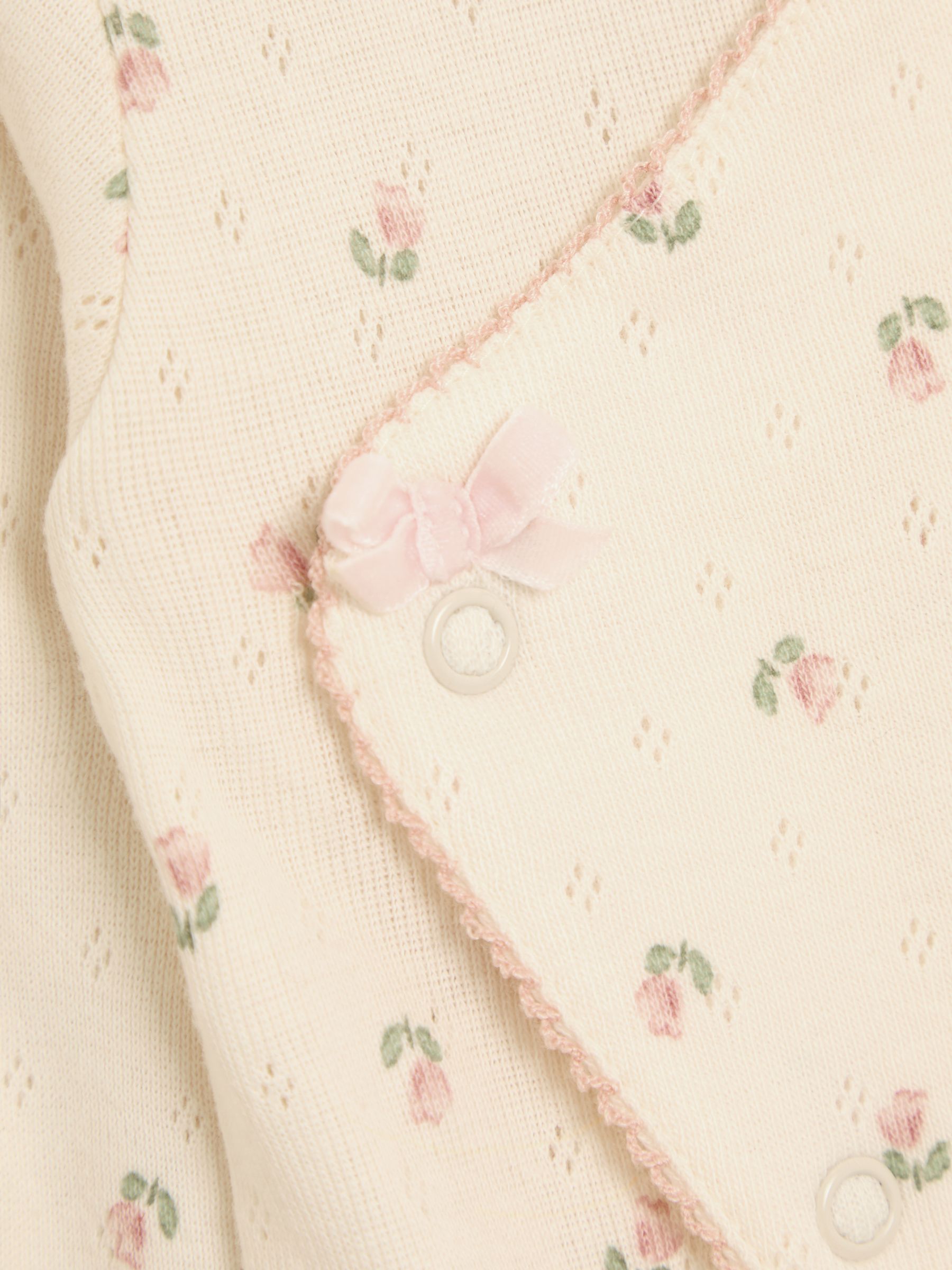 Natural Cotton Footed Sleepsuit and Bib Set 2 Piece - Image 5 of 5