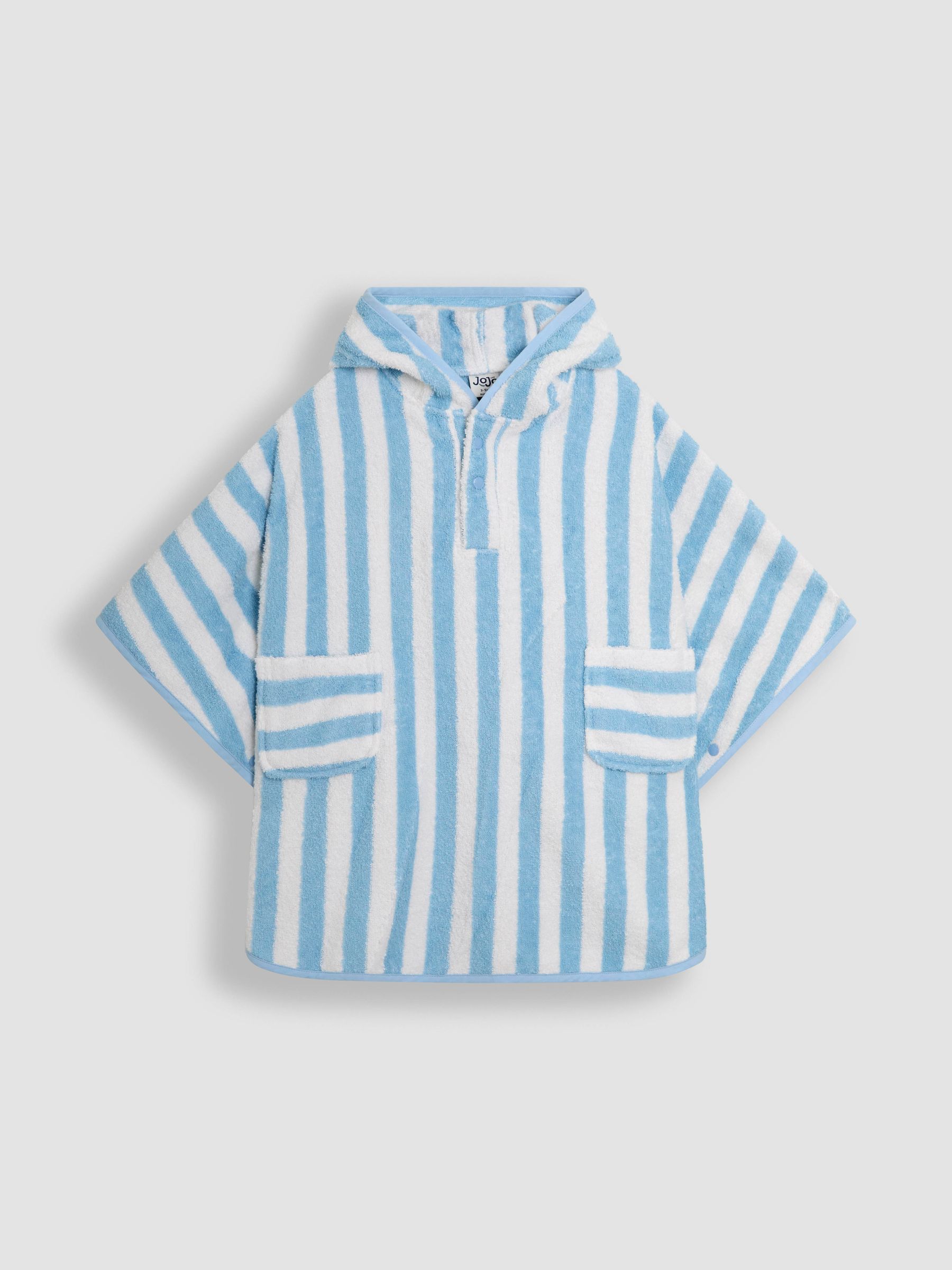 Blue Stripe Towelling Poncho - Image 1 of 3