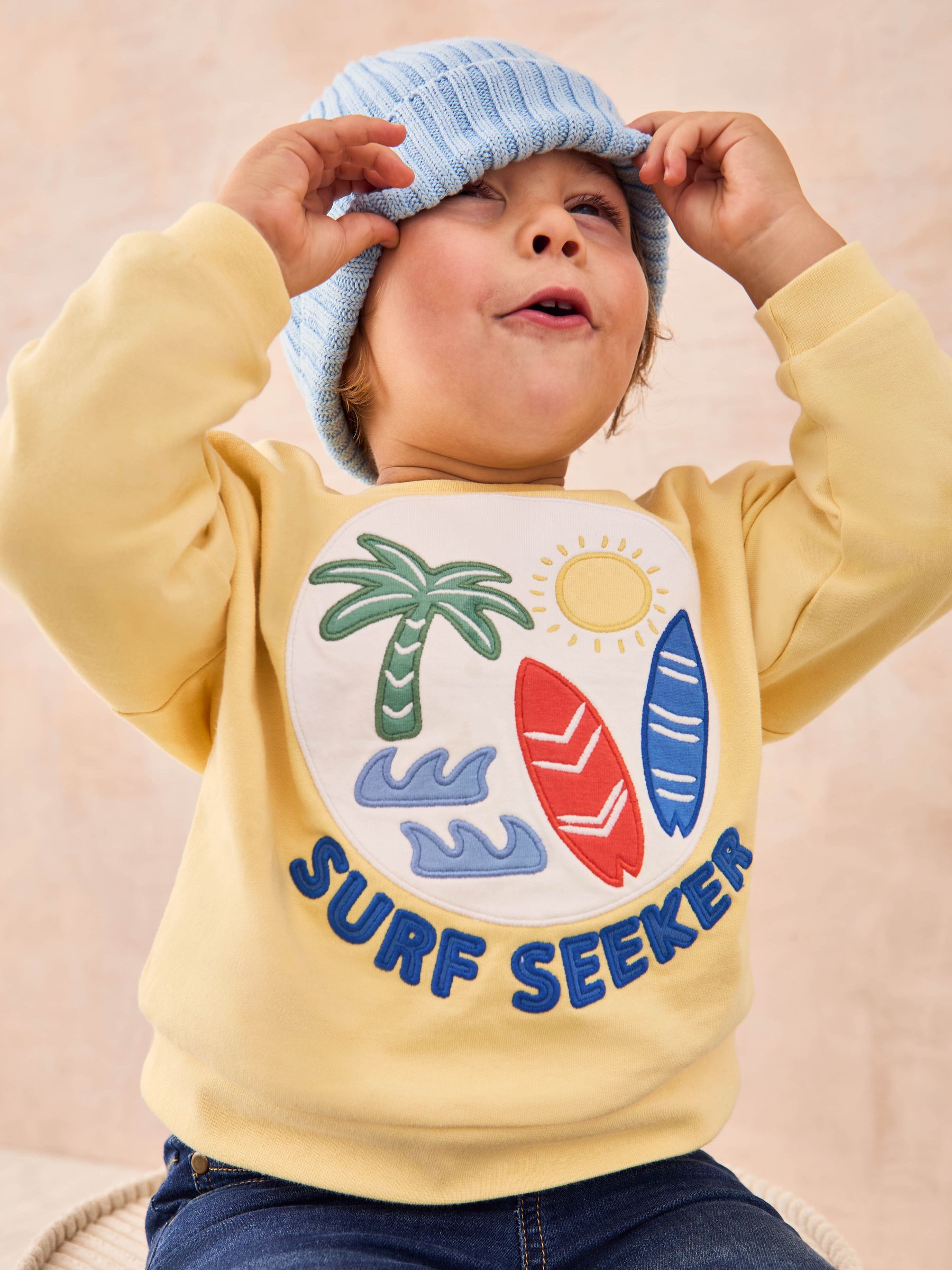 Yellow Surf 100% Cotton Appliqué Sweatshirt - Image 5 of 8