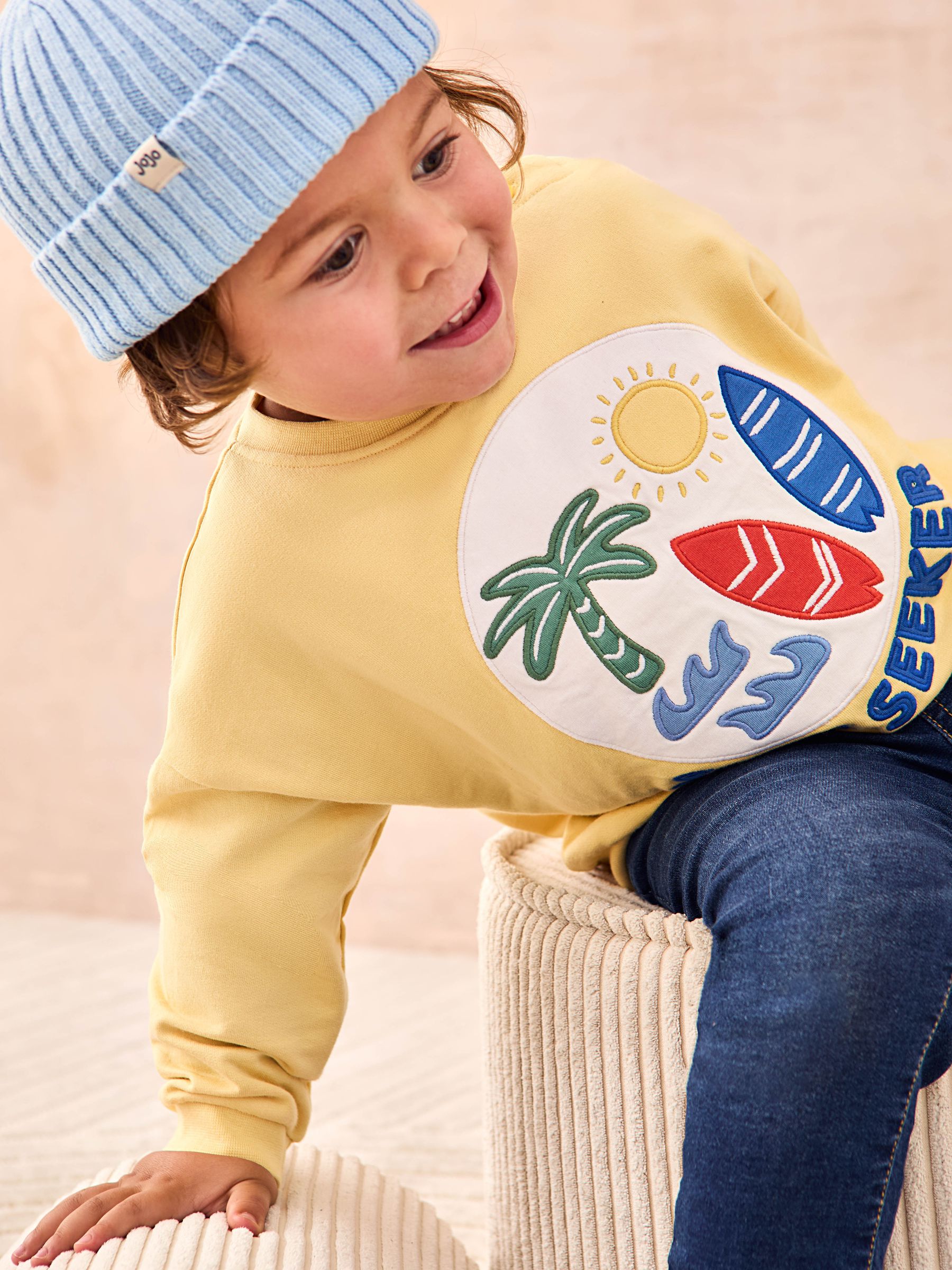 Yellow Surf 100% Cotton Appliqué Sweatshirt - Image 6 of 8