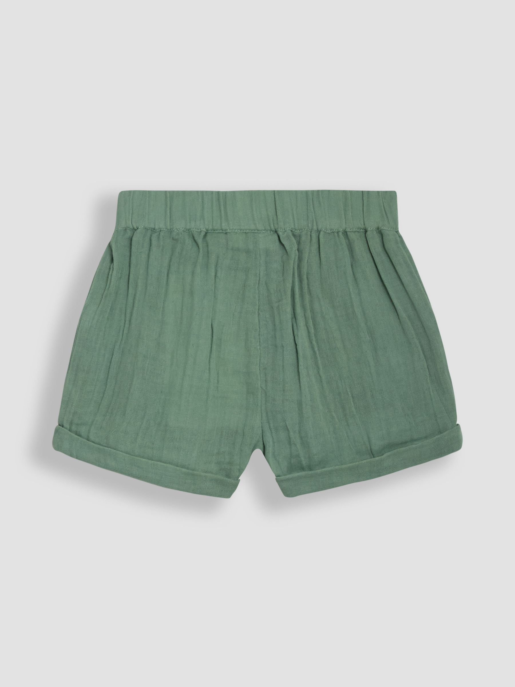 Natural Stone & Khaki Green 2-Pack Cheesecloth Shorts - Image 4 of 5