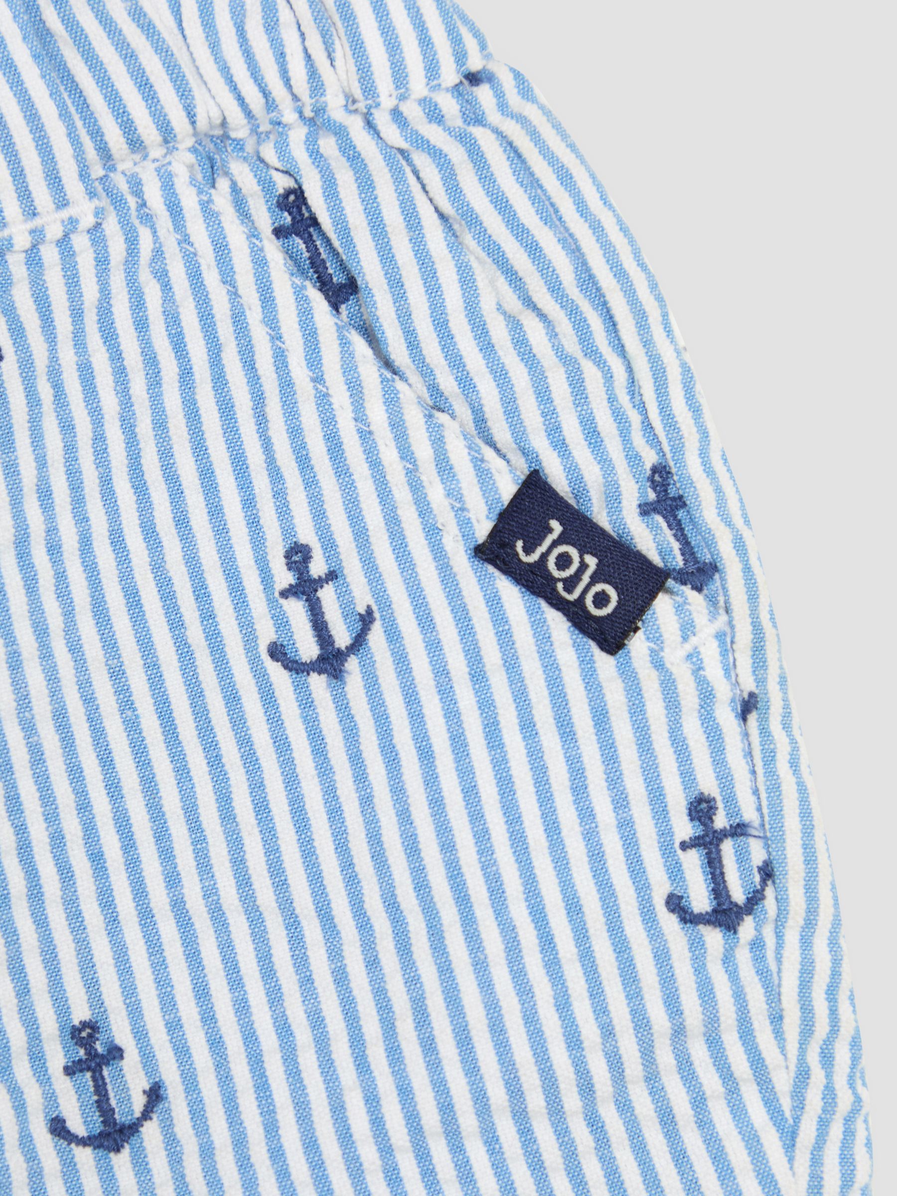 Blue Anchor Embroidered Seersucker 100% Cotton Shorts - Image 3 of 3