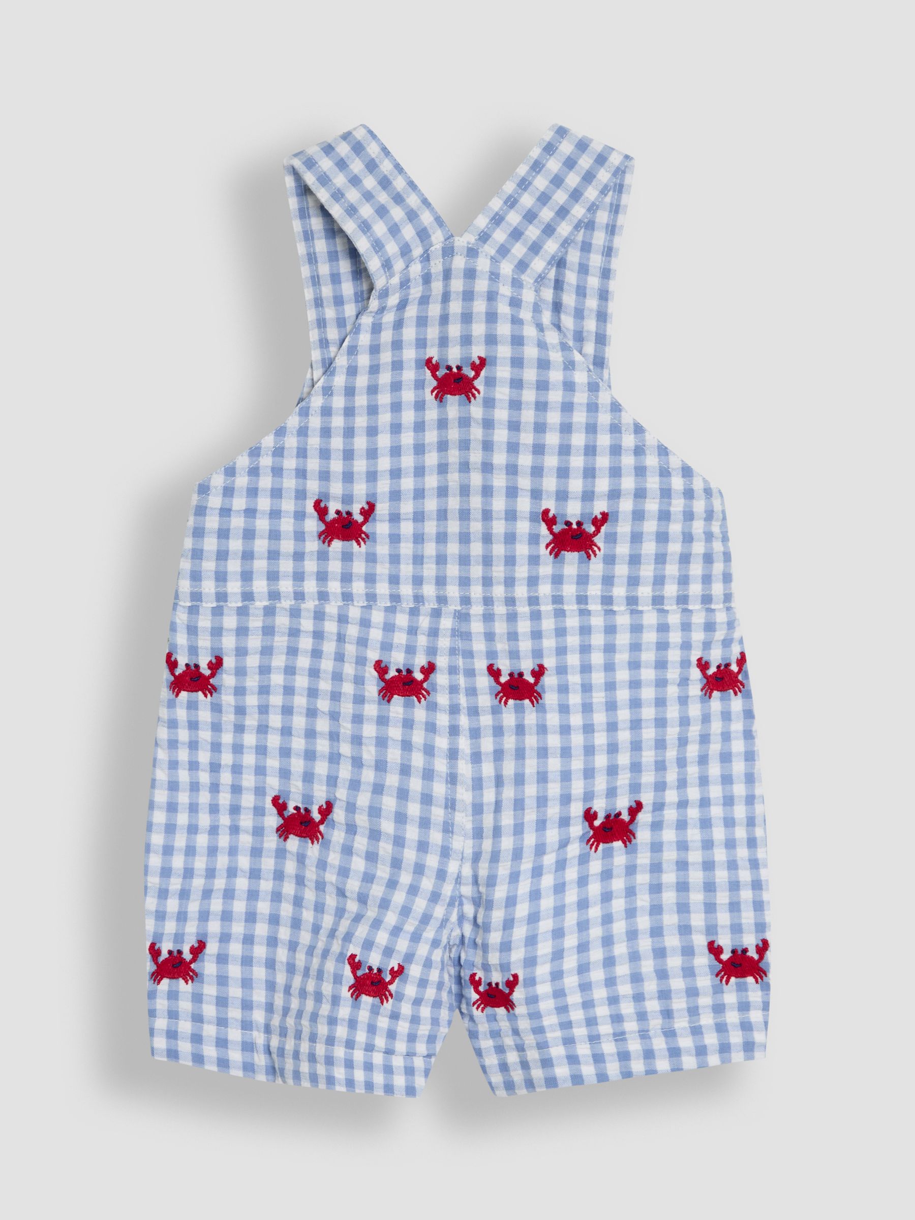 Blue Crab Embroidered Gingham Dungarees - Image 2 of 3