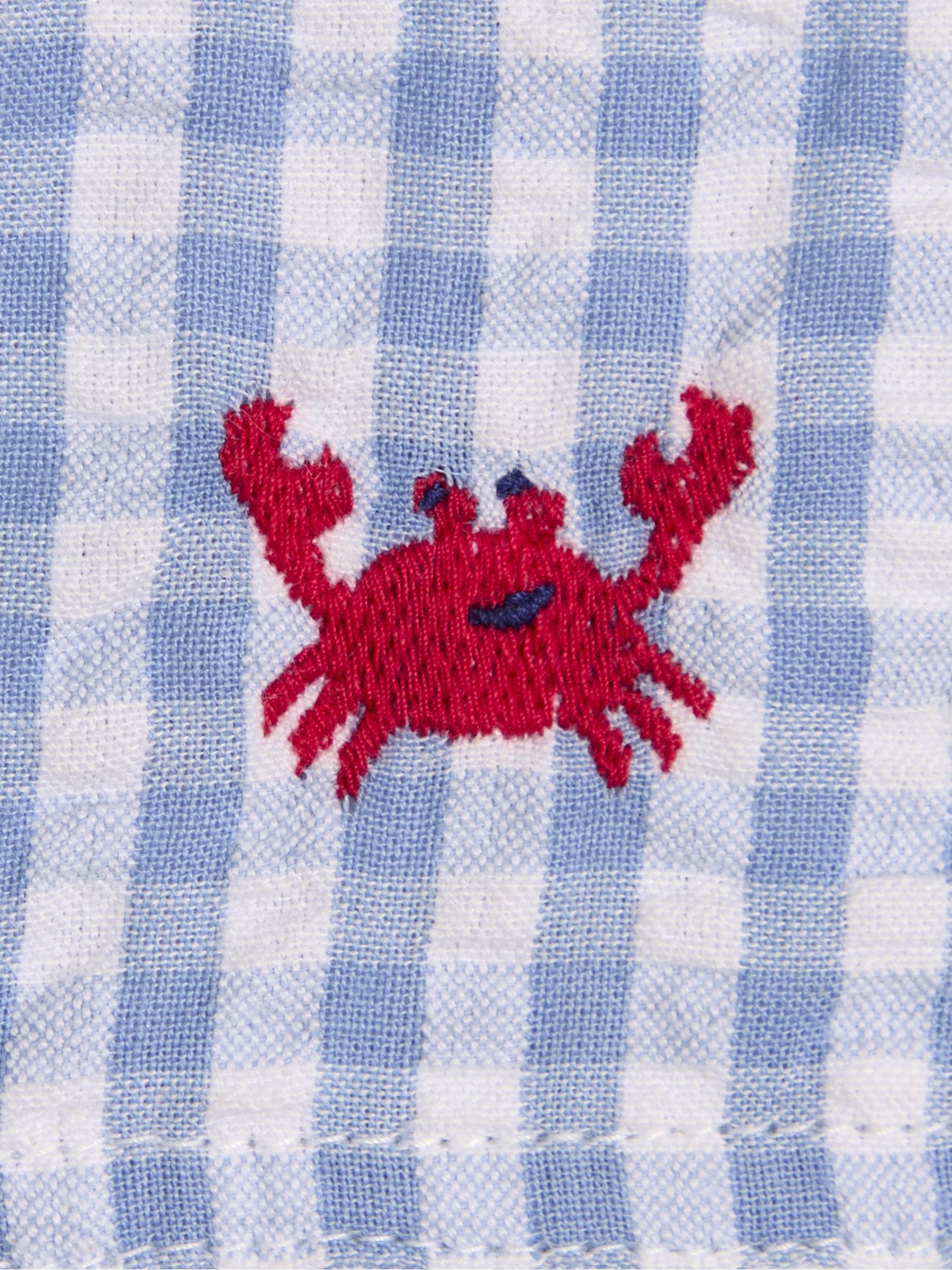 Blue Crab Embroidered Gingham Dungarees - Image 3 of 3
