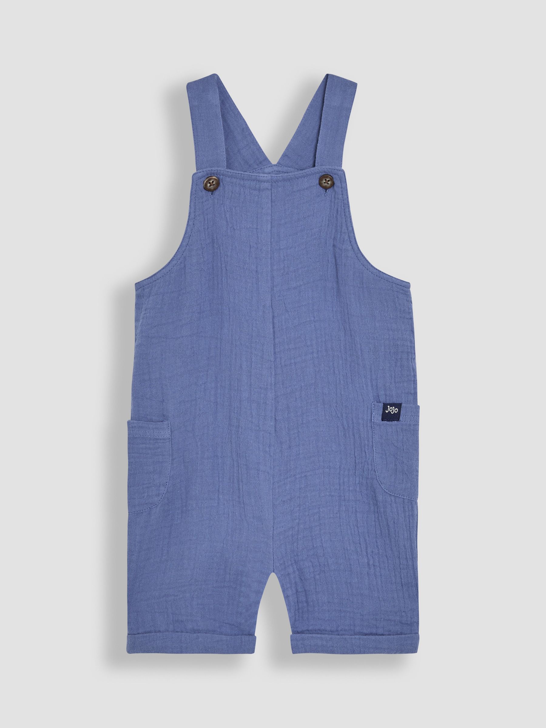 Blue Cheesecloth 100% Cotton Dungarees & Shirt Body Set - Image 2 of 7