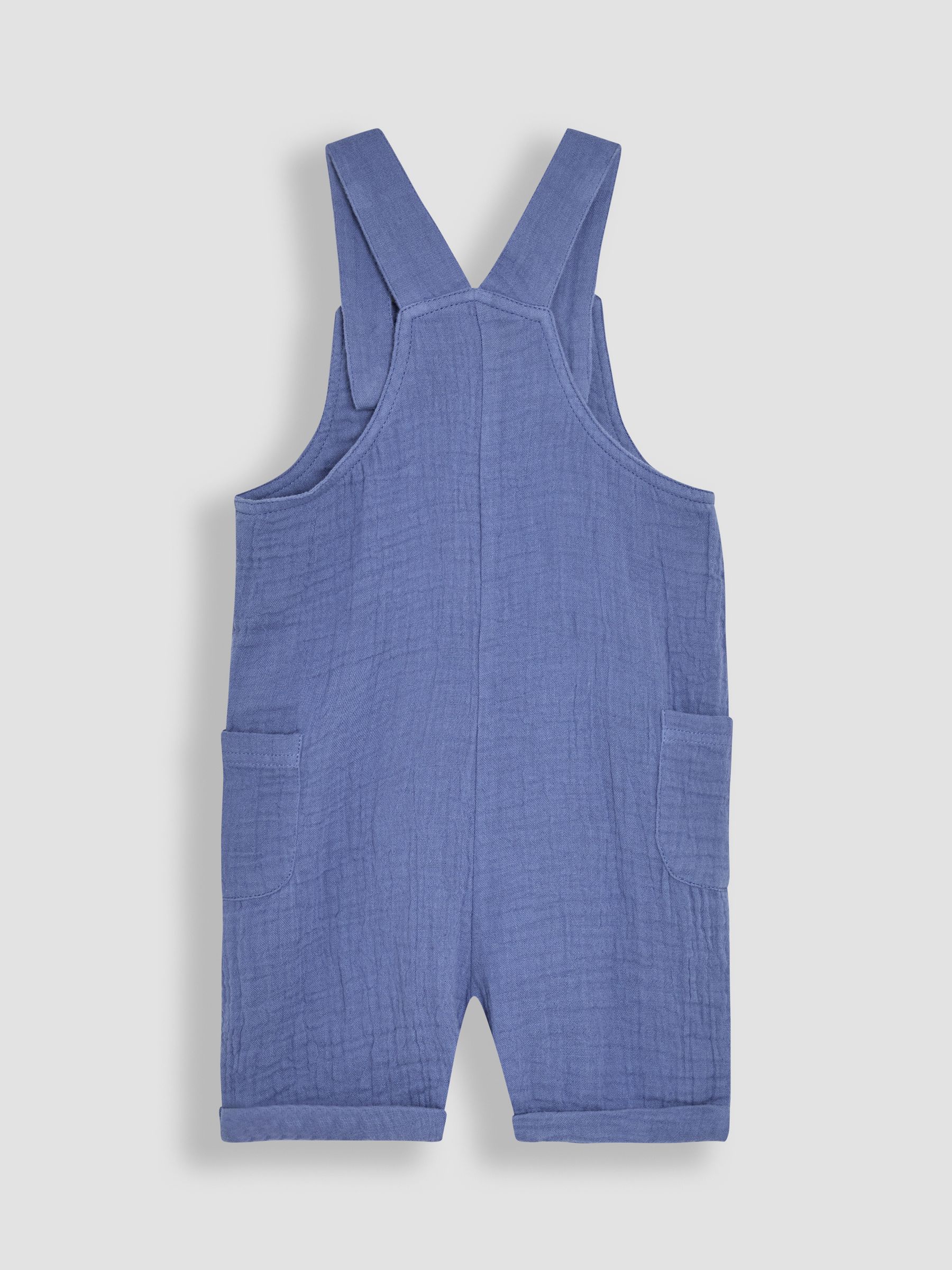 Blue Cheesecloth 100% Cotton Dungarees & Shirt Body Set - Image 3 of 7