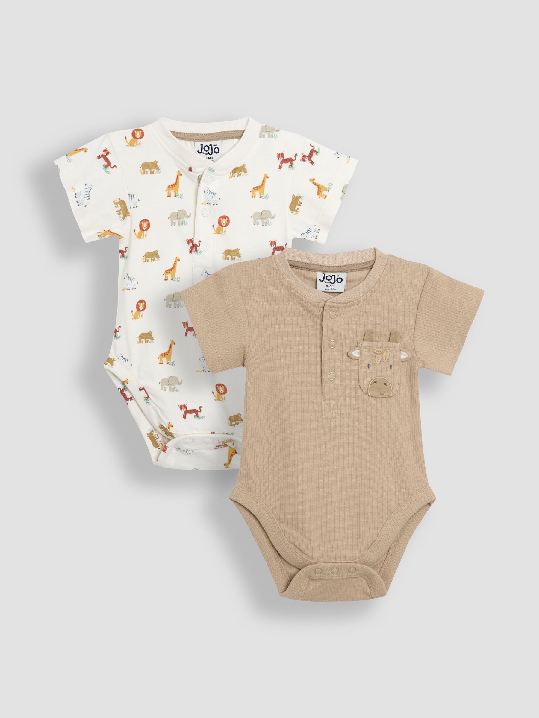 Natural 2-Pack Short Sleeve Bodysuits - Image 1 of 7