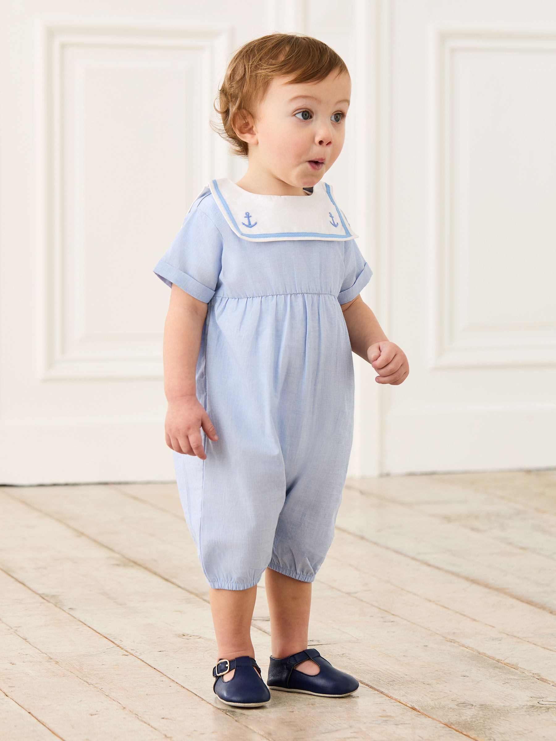 Baby Schoenen Rompert Blue Sailor Collar Romper JoJo Maman Bébé