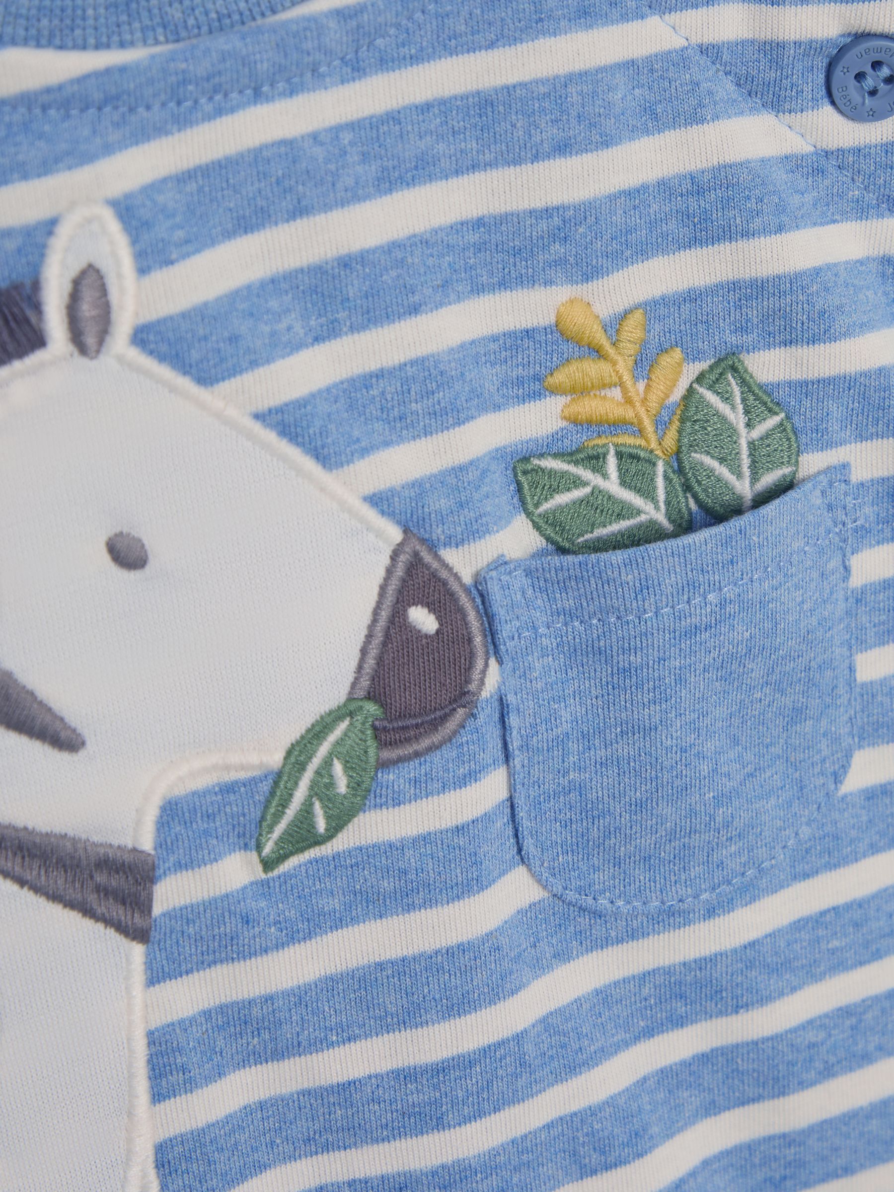 Blue Marl Zebra Appliqué Romper - Image 3 of 3