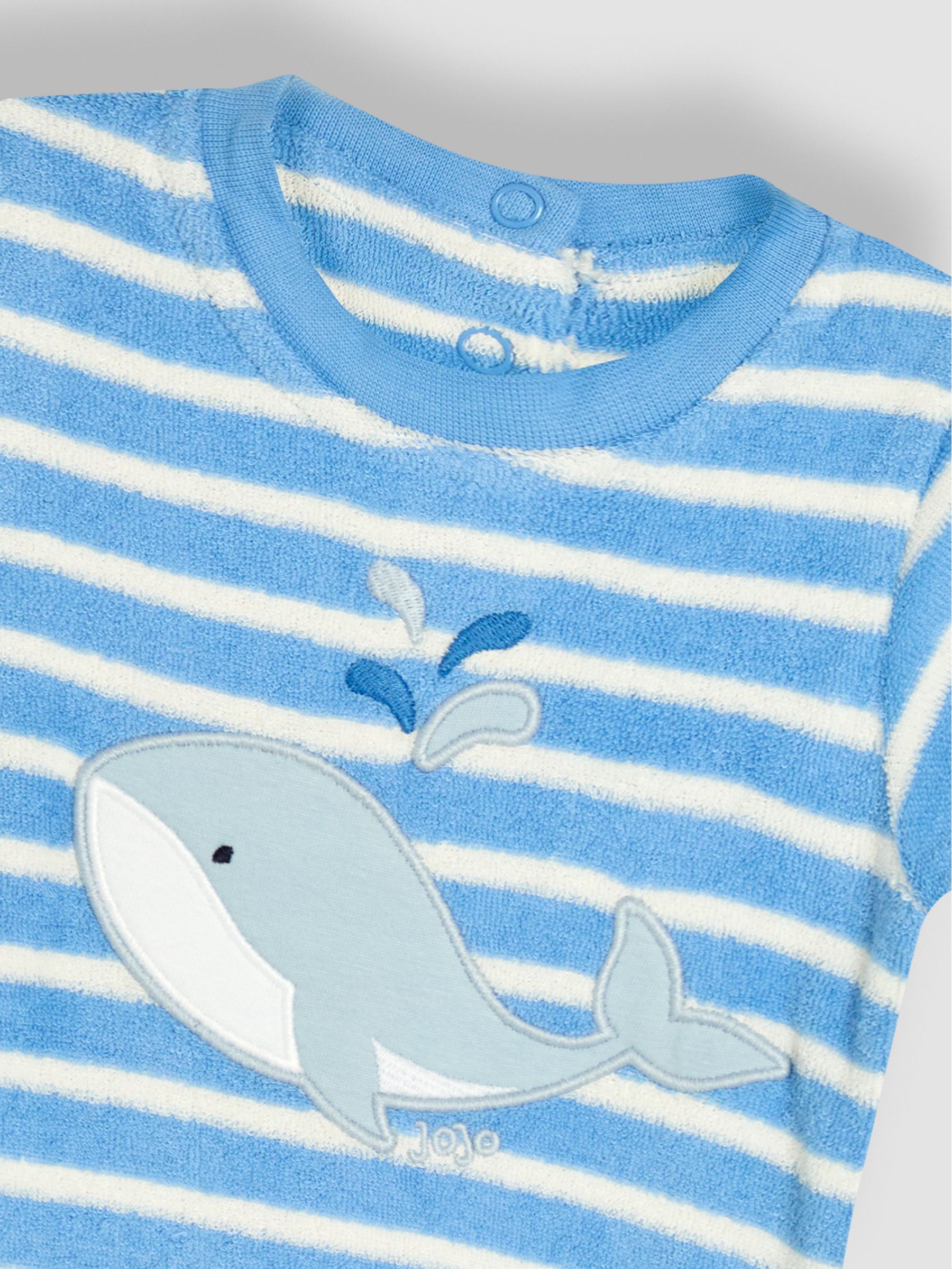 Blue 2-Piece Whale Appliqué Towelling Romper Set - Image 5 of 6