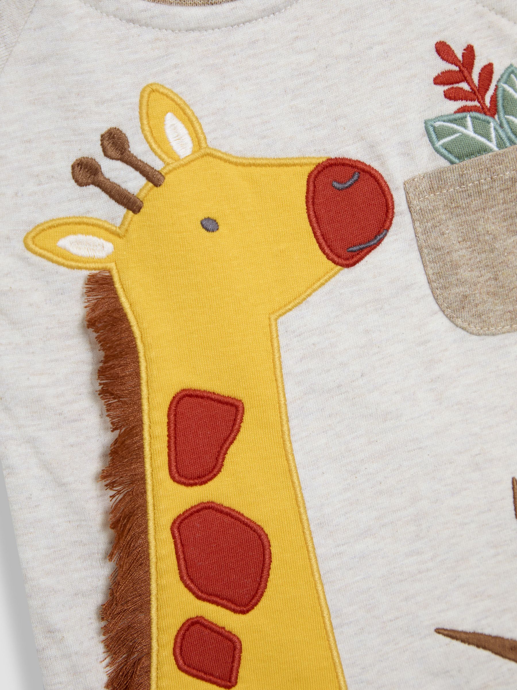 Brown Giraffe Appliqué Romper - Image 3 of 3