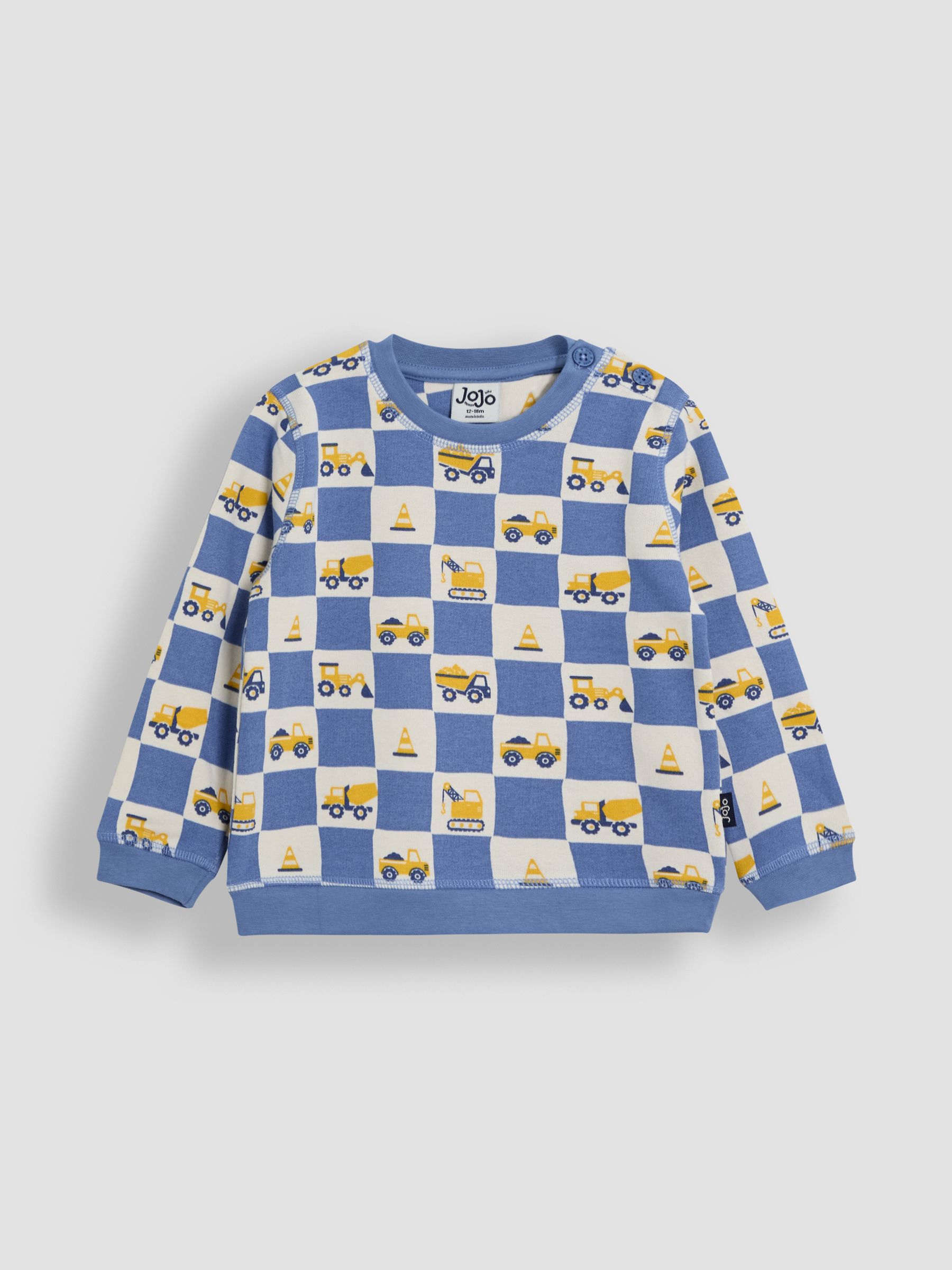 Cobalt Blue Papercut Dino Print Sweatshirt - Image 1 of 3