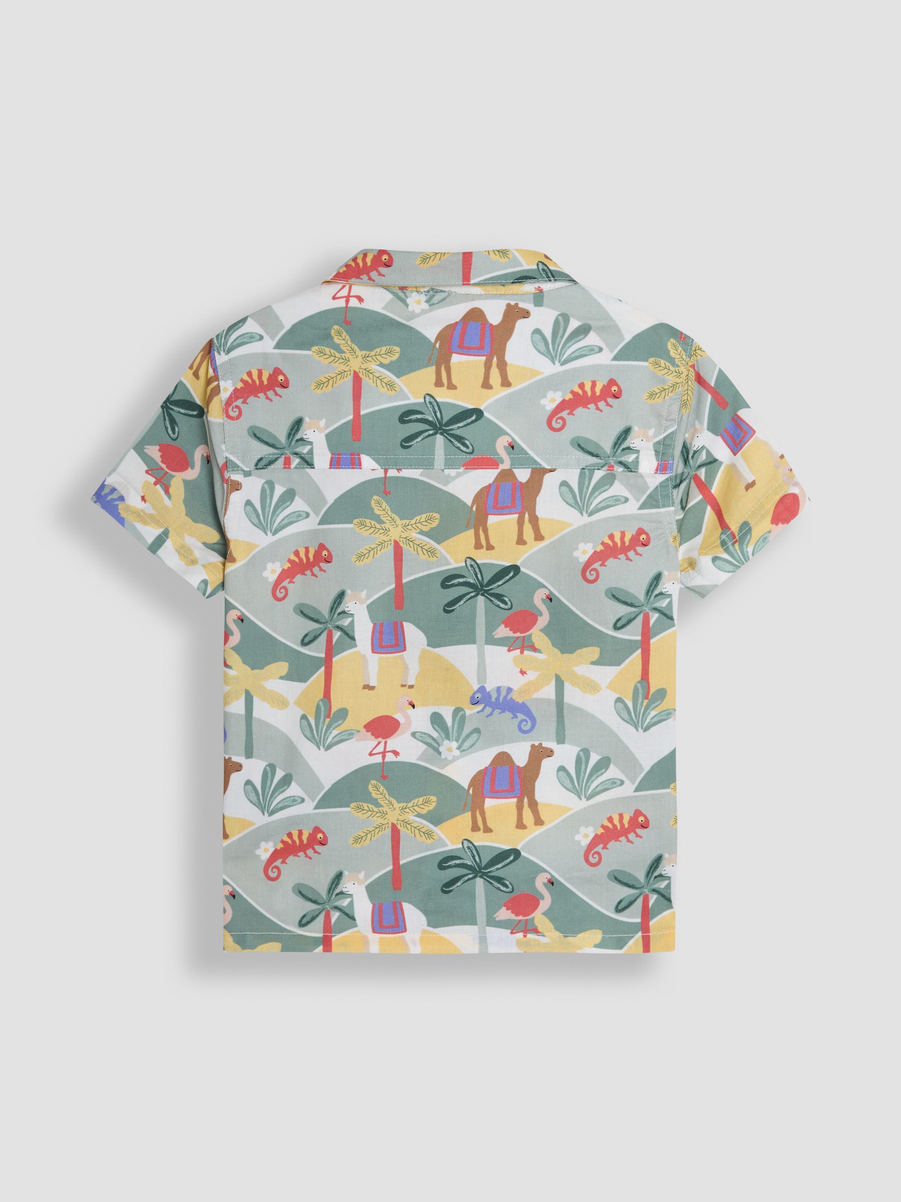 Khaki Green Tropical Cheesecloth Shirt - Image 2 of 3