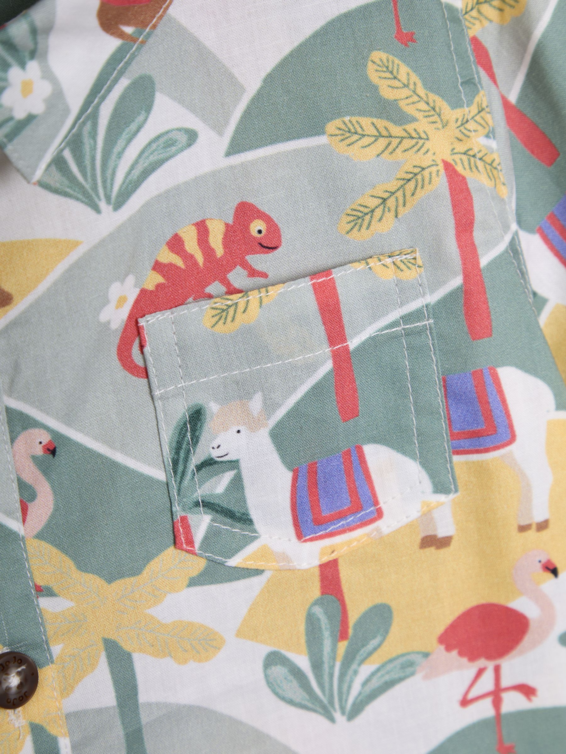 Khaki Green Tropical Cheesecloth Shirt - Image 4 of 4